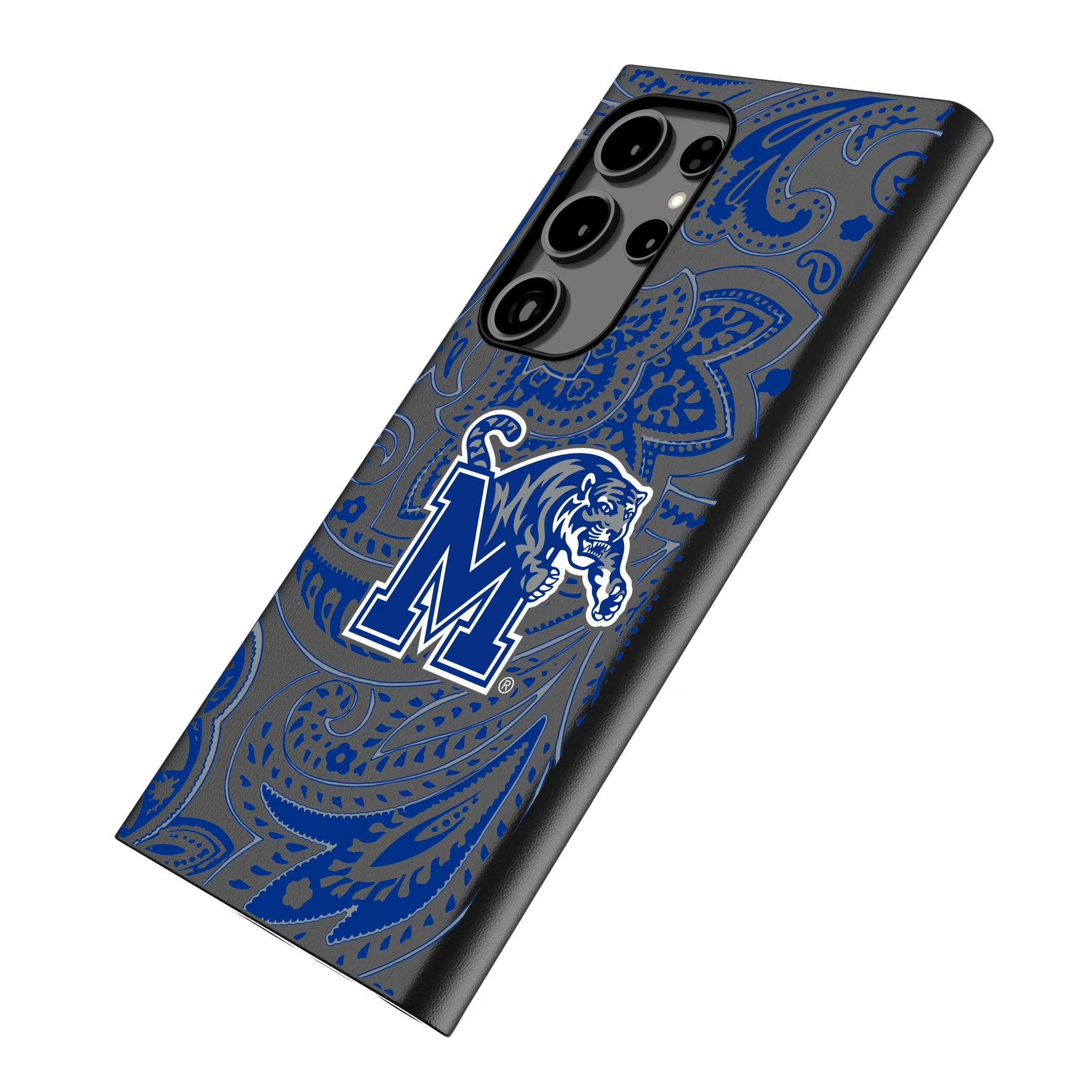 University of Memphis Tigers Paisley Galaxy MagSafe Compatible Phone Case for Samsung Galaxy - Isometric View