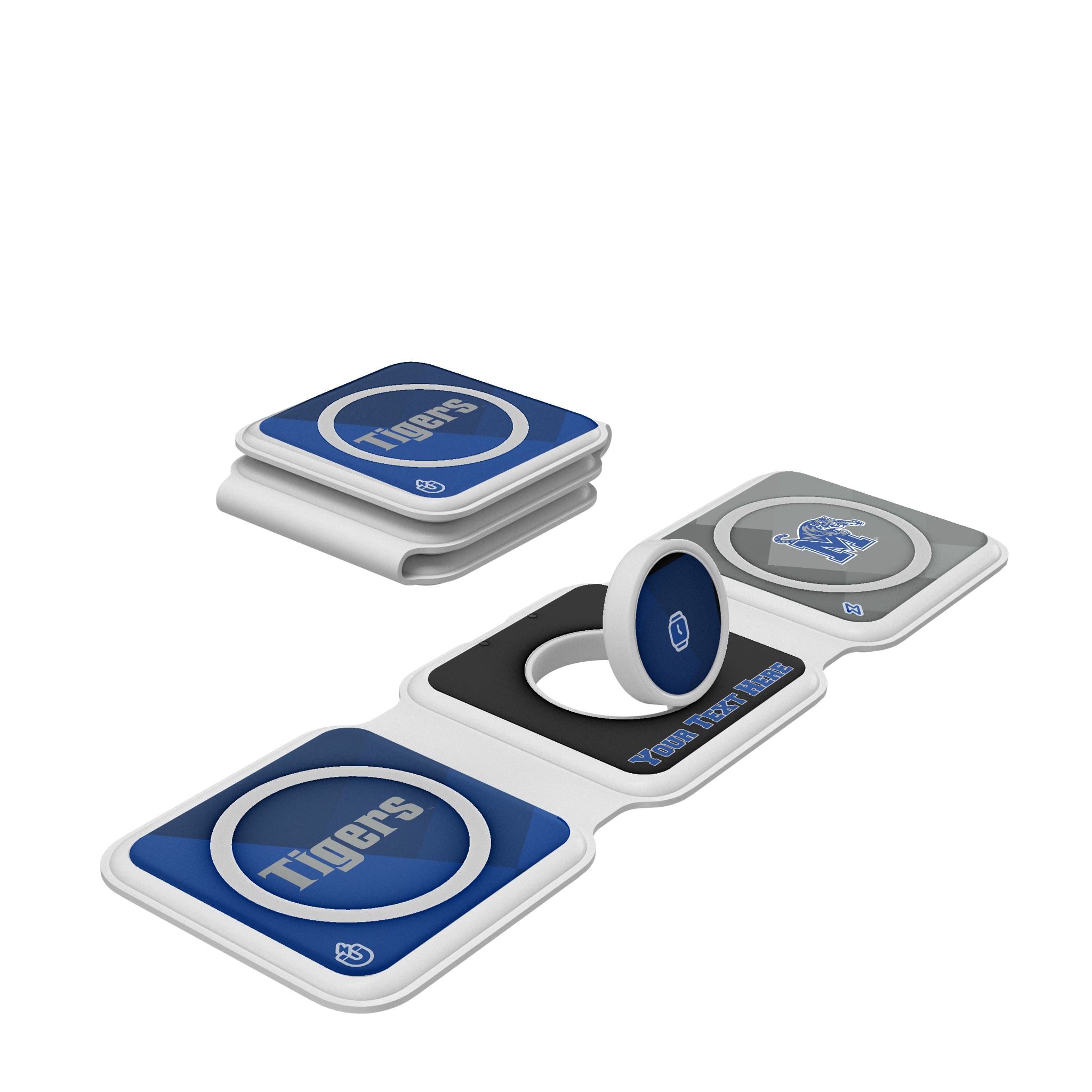 University of Memphis Tigers Personalized Color Block Foldable 3 in 1 Charger