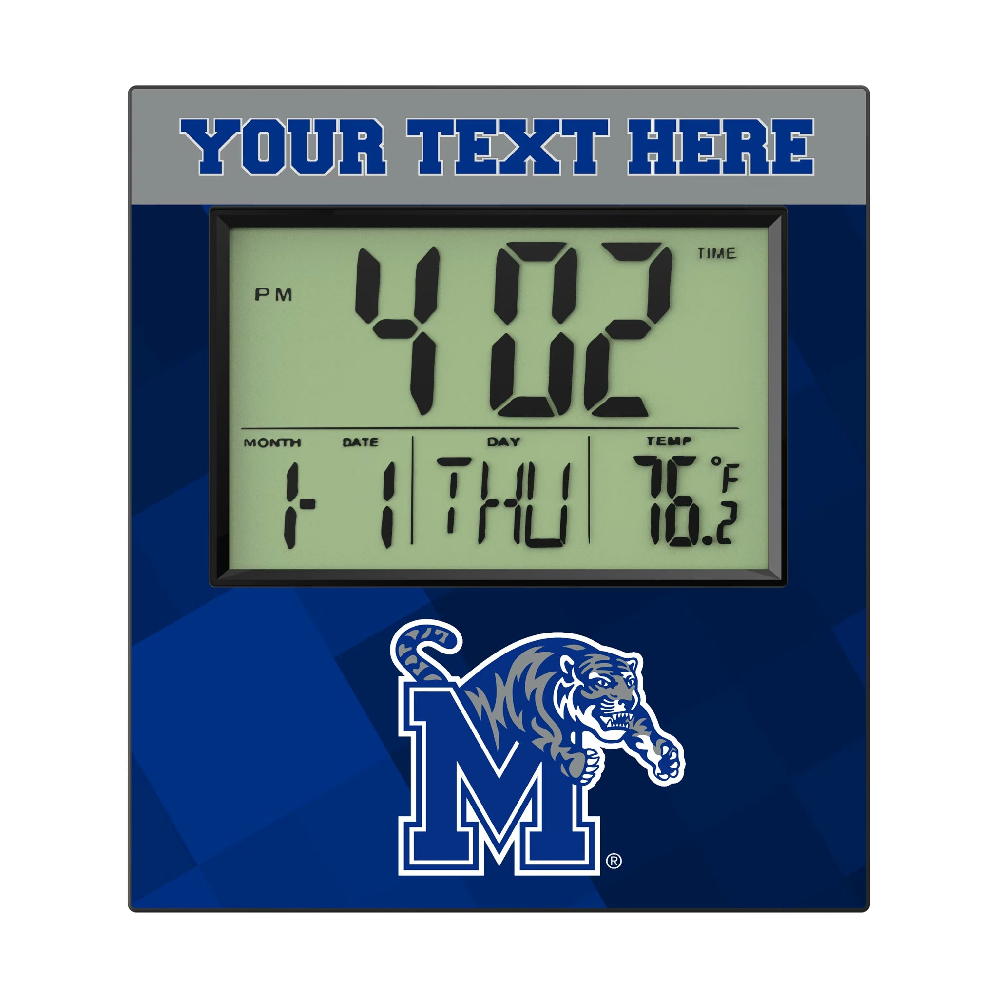 University of Memphis Tigers Personalized Color Block Wall Clock