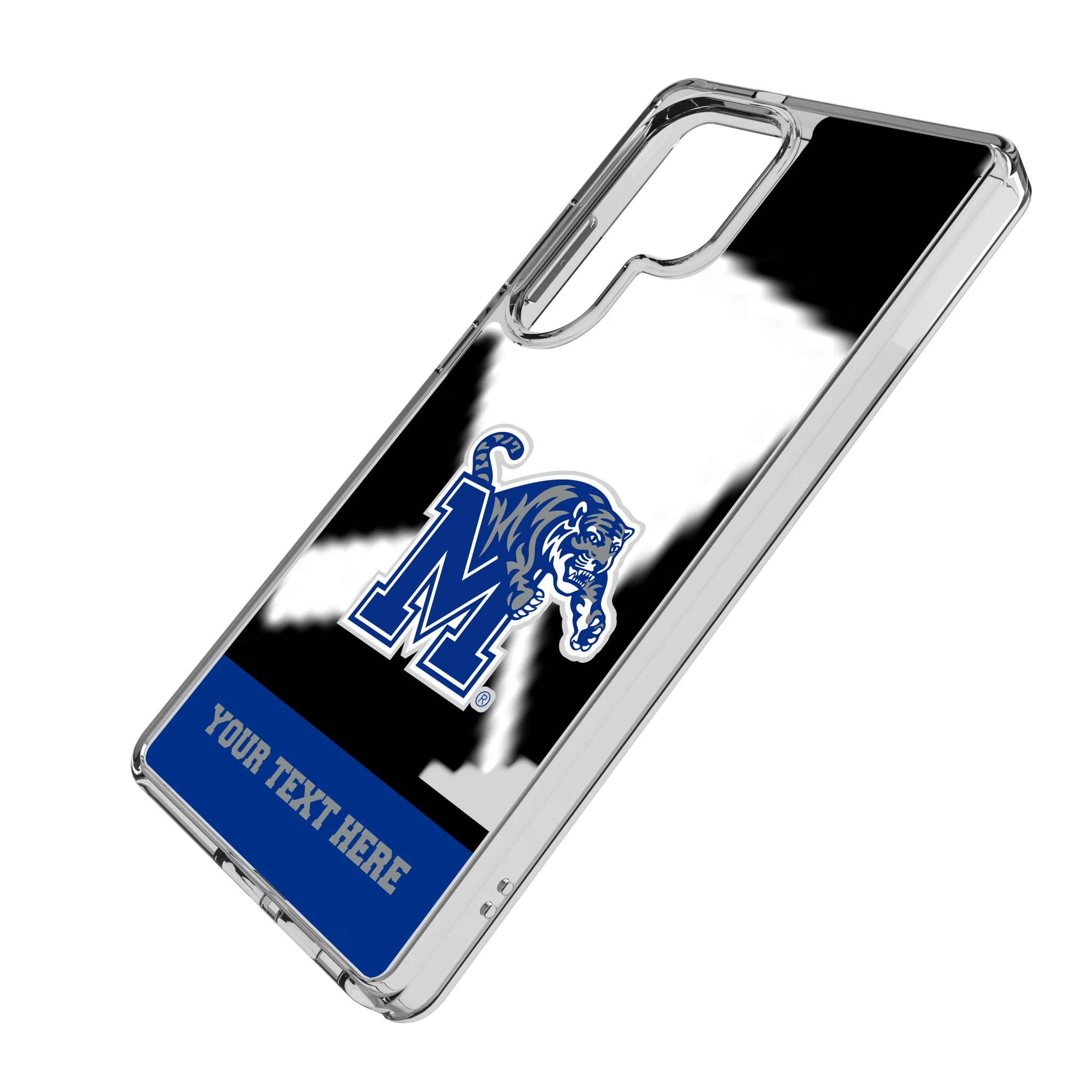 University of Memphis Tigers Personalized EndZone Plus Galaxy Clear Phone Case for Samsung Galaxy - Isometric View