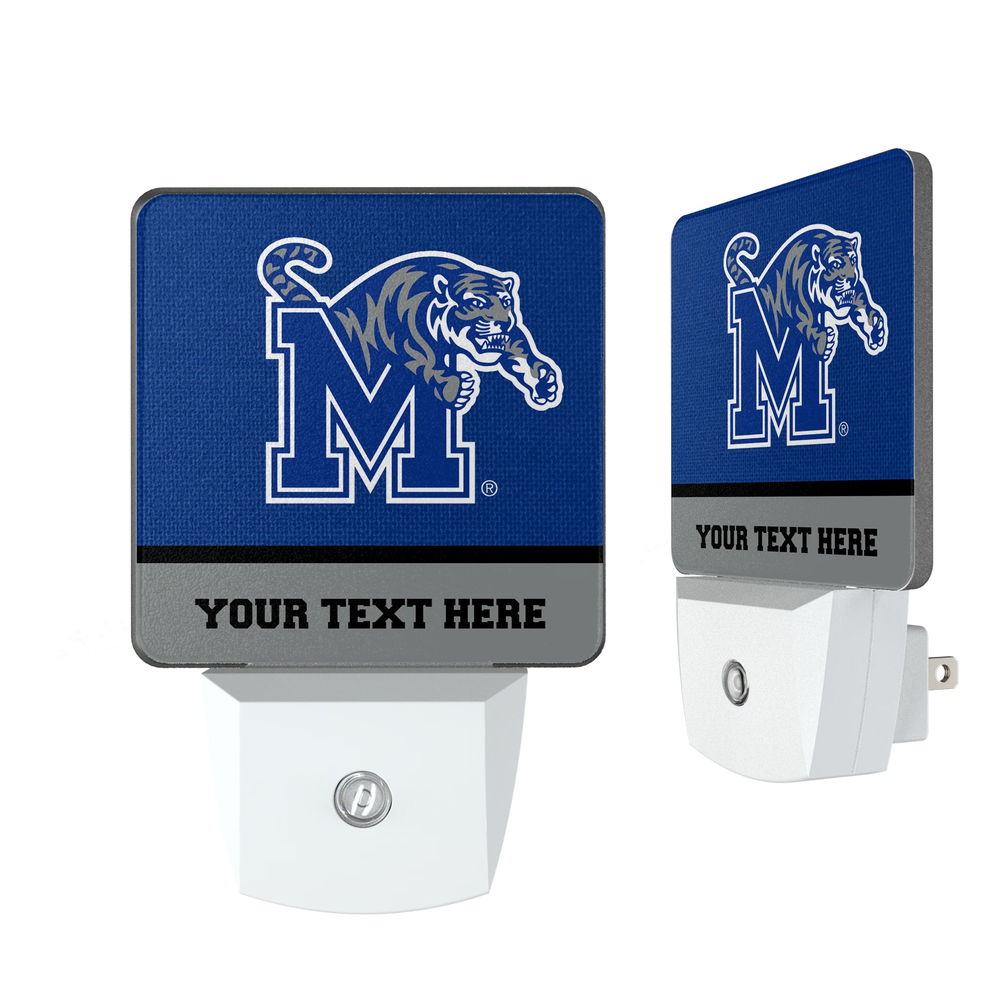 University of Memphis Tigers Personalized Endzone Solid Night Light 2-Pack