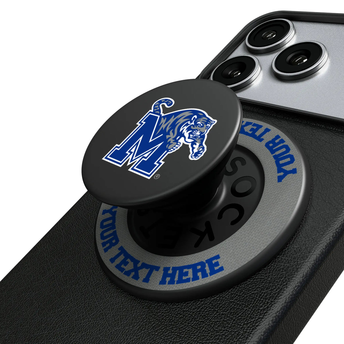 University of Memphis Tigers Personalized Endzone Solid Popsockets Round Magnetic