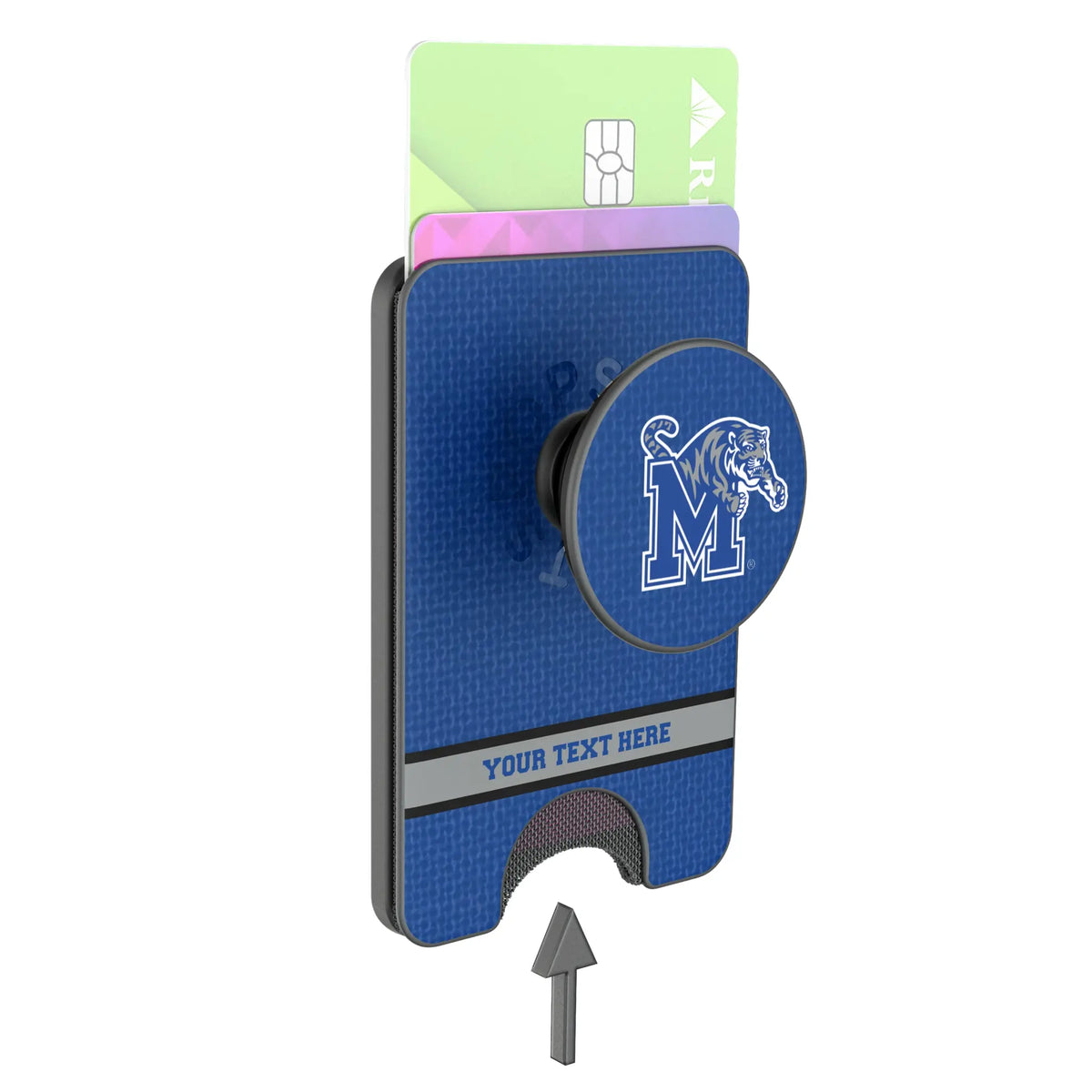 University of Memphis Tigers Personalized Endzone Solid Popsockets Wallet Magnetic - Detail