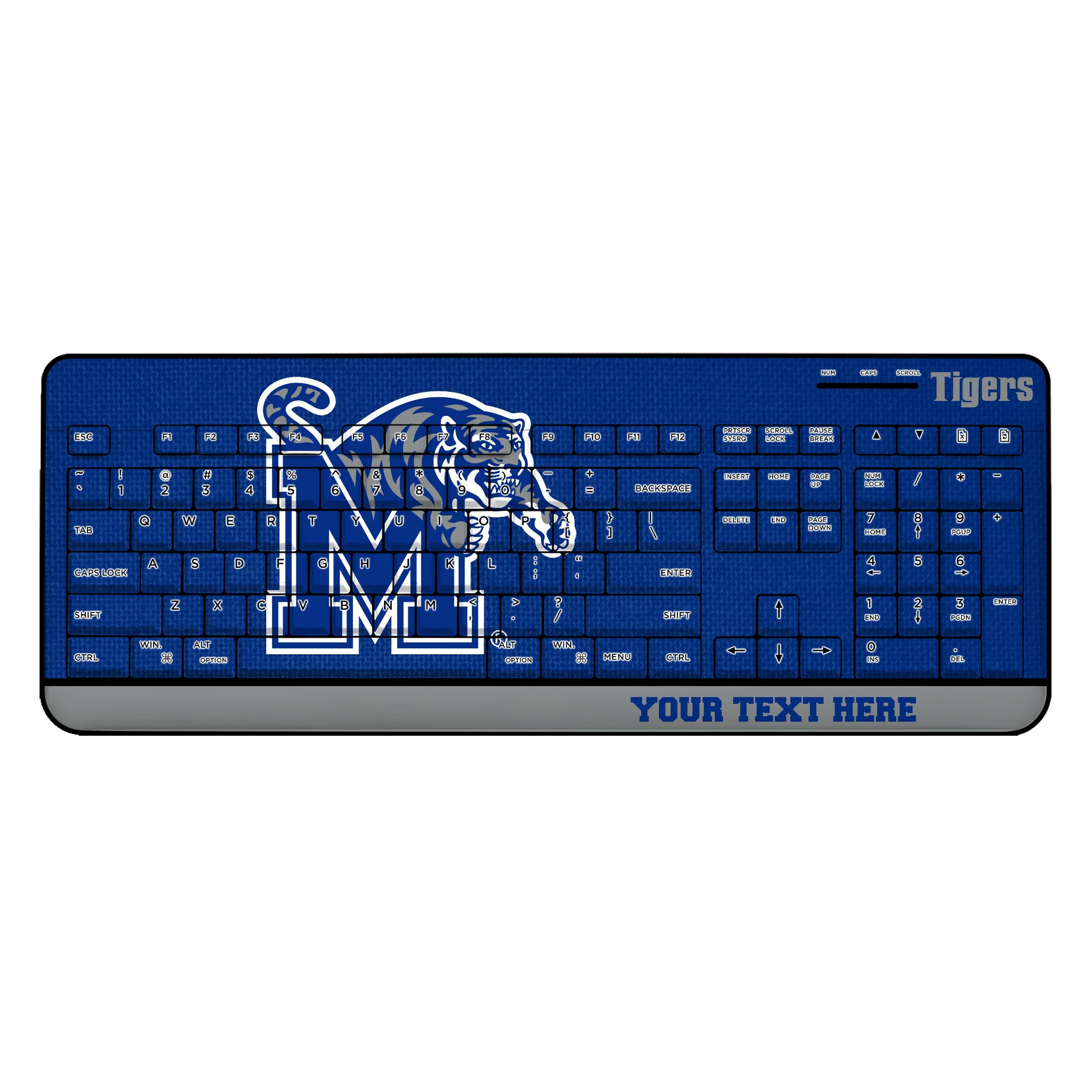 University of Memphis Tigers Personalized Endzone Solid Wireless USB Keyboard