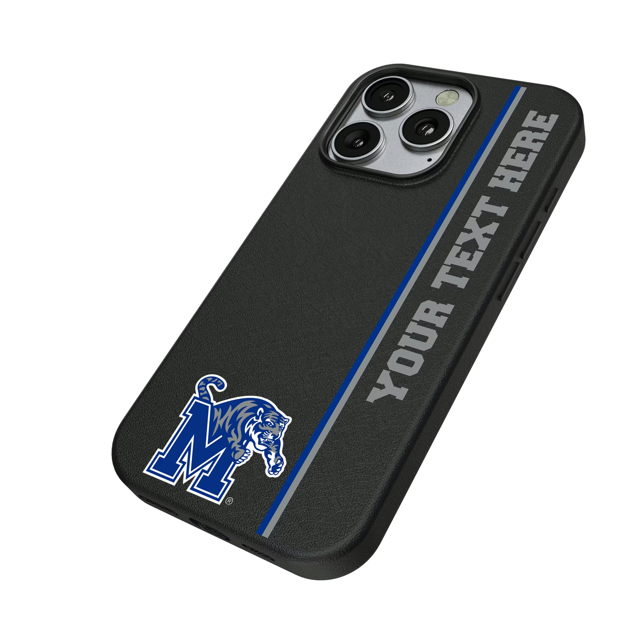 University of Memphis Tigers Personalized Sidebard iPhone MagSafe Compatible Phone Case for Apple iPhone - Isometric View