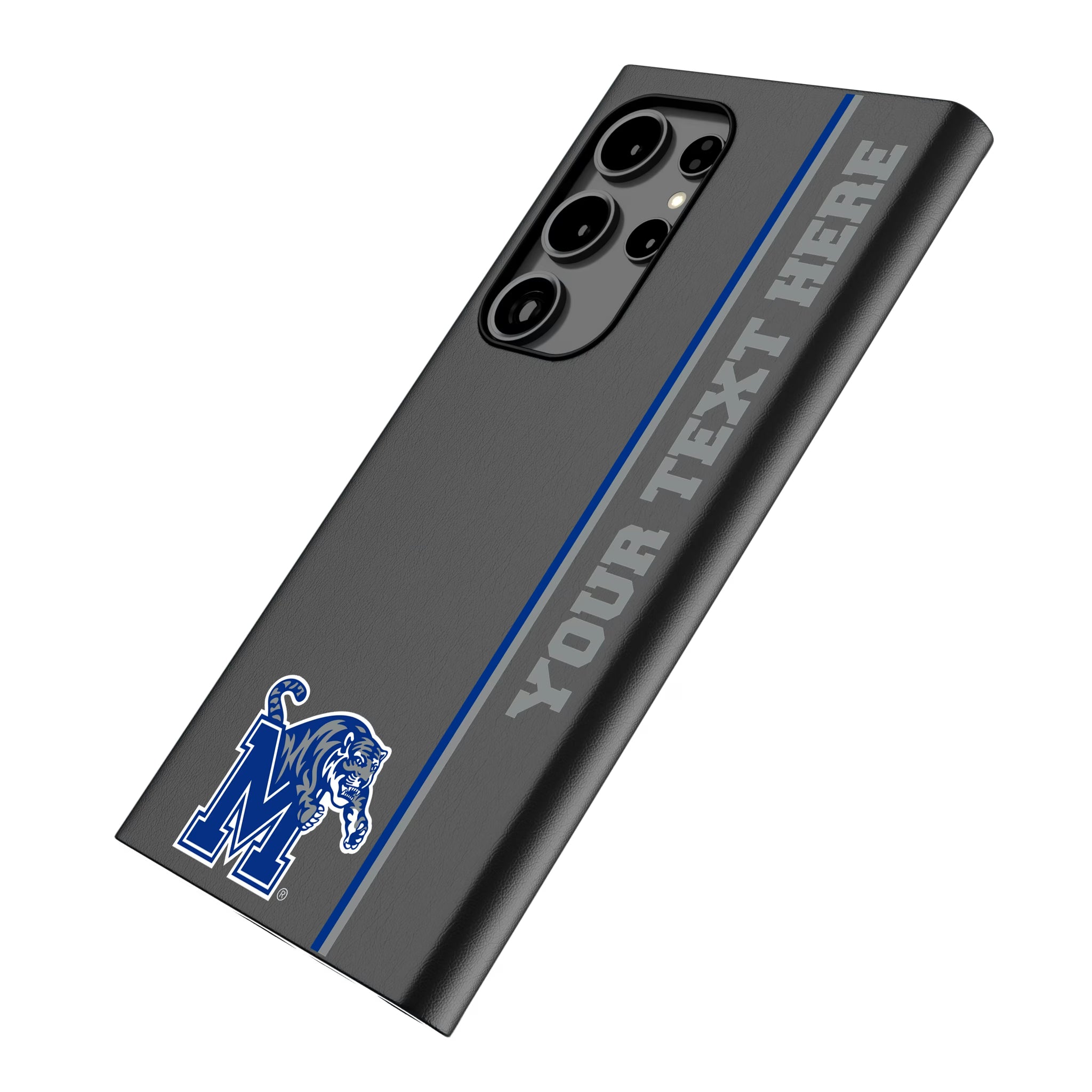 University of Memphis Tigers Personalized Sidebard Galaxy MagSafe Compatible Phone Case for Samsung Galaxy - Isometric View