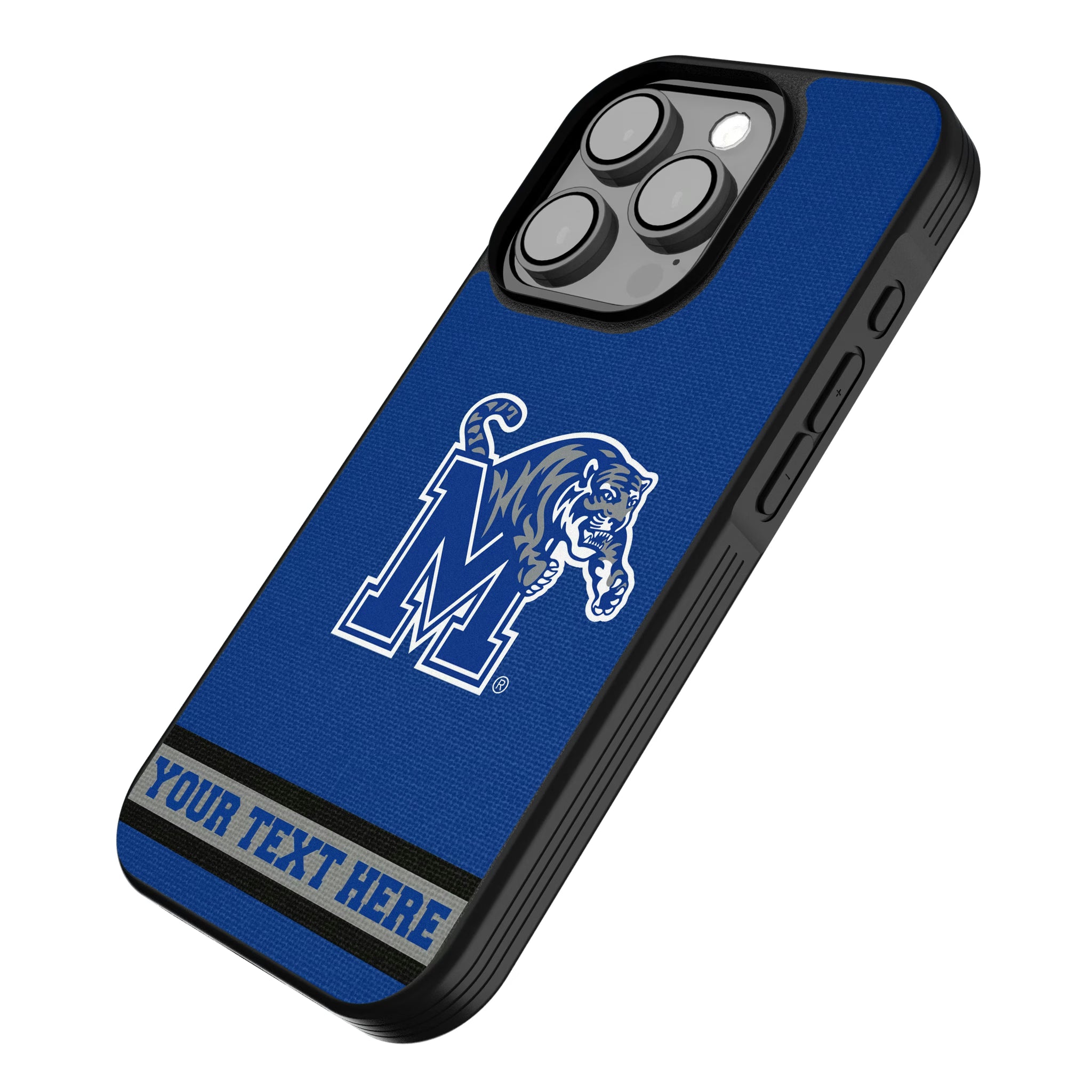 University of Memphis Tigers Personalized Stripe iPhone Bump Phone Case for Apple iPhone - Isometric View