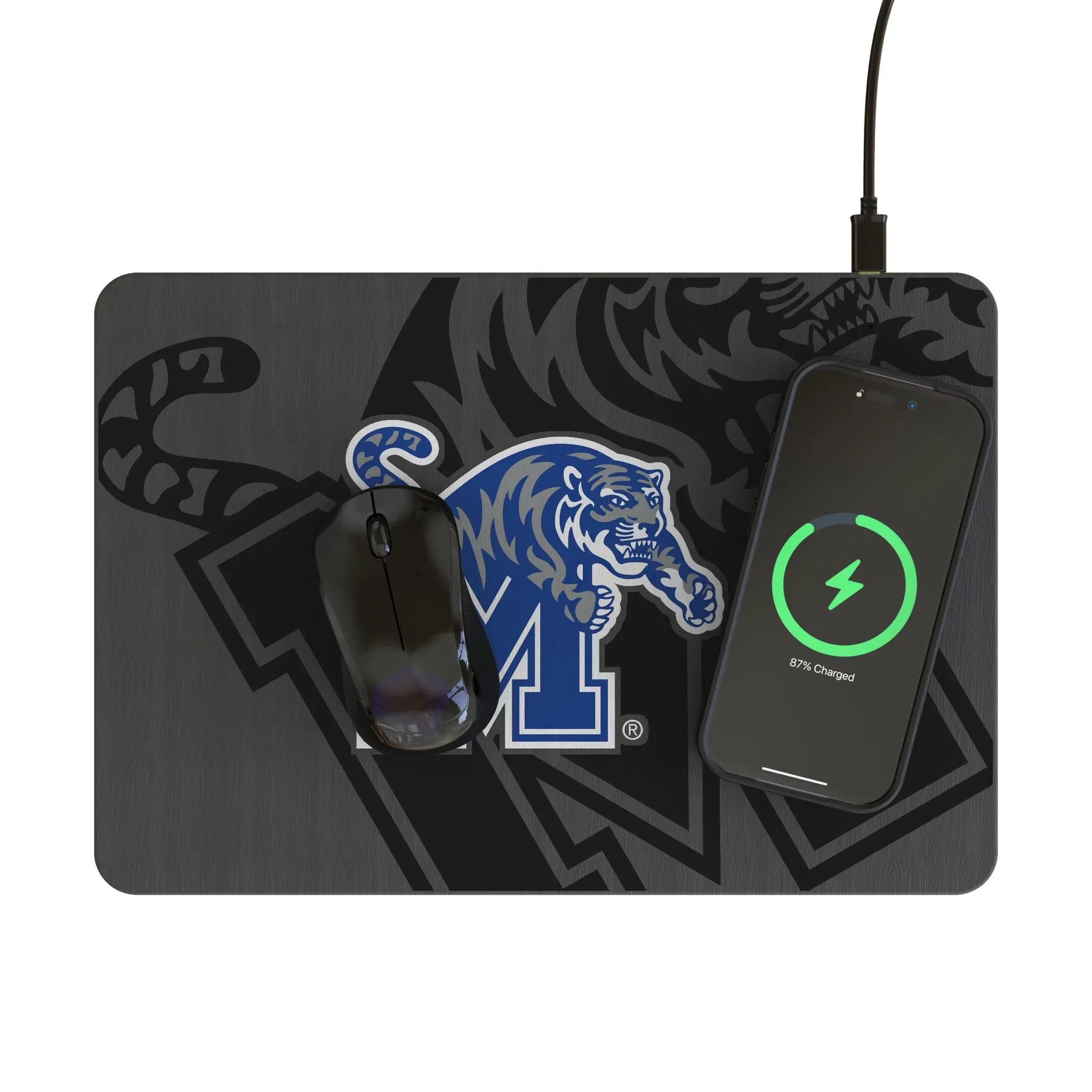 University of Memphis Tigers Personalized Tilt 15-Watt Wireless Charger and Mouse Pad - Lifestyle