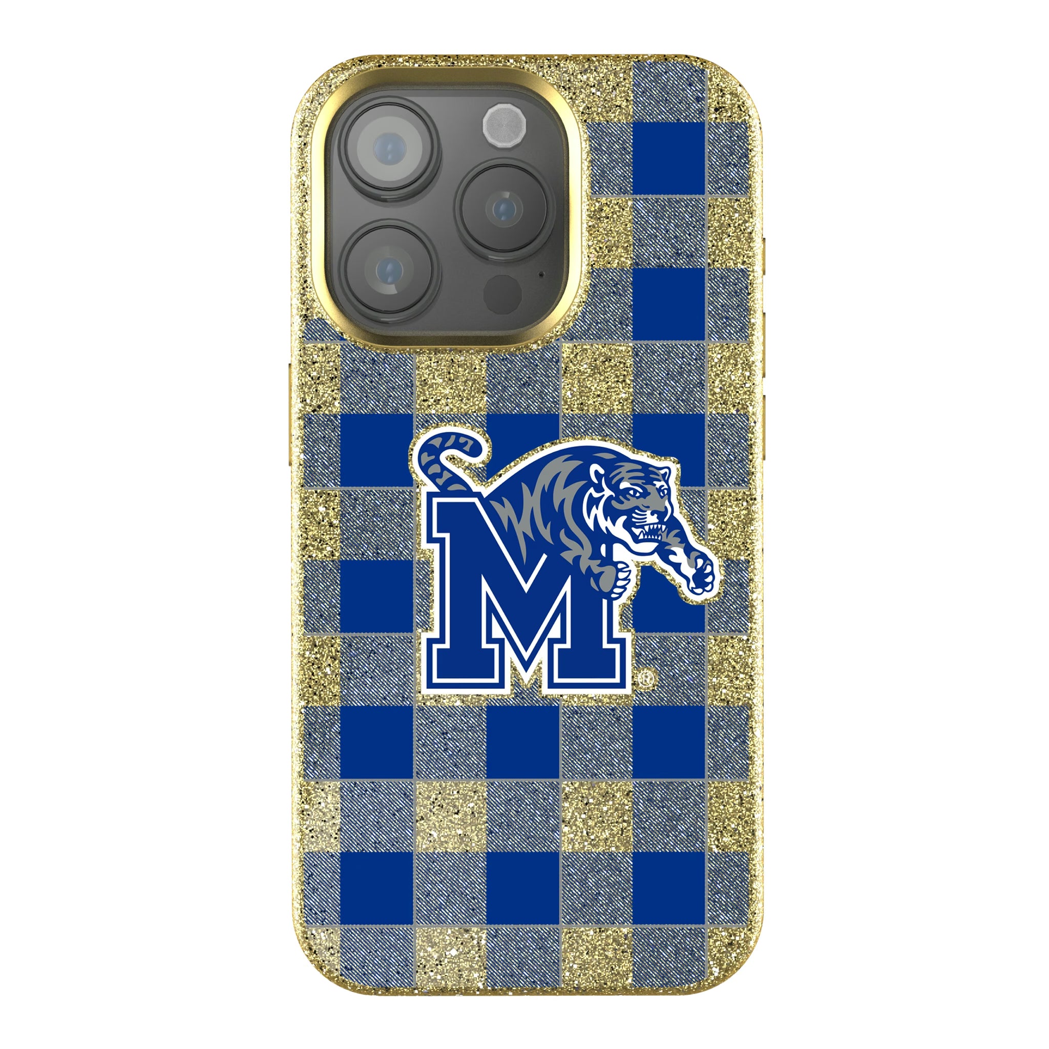 University of Memphis Tigers Plaid iPhone Bling Phone Case for Apple iPhone