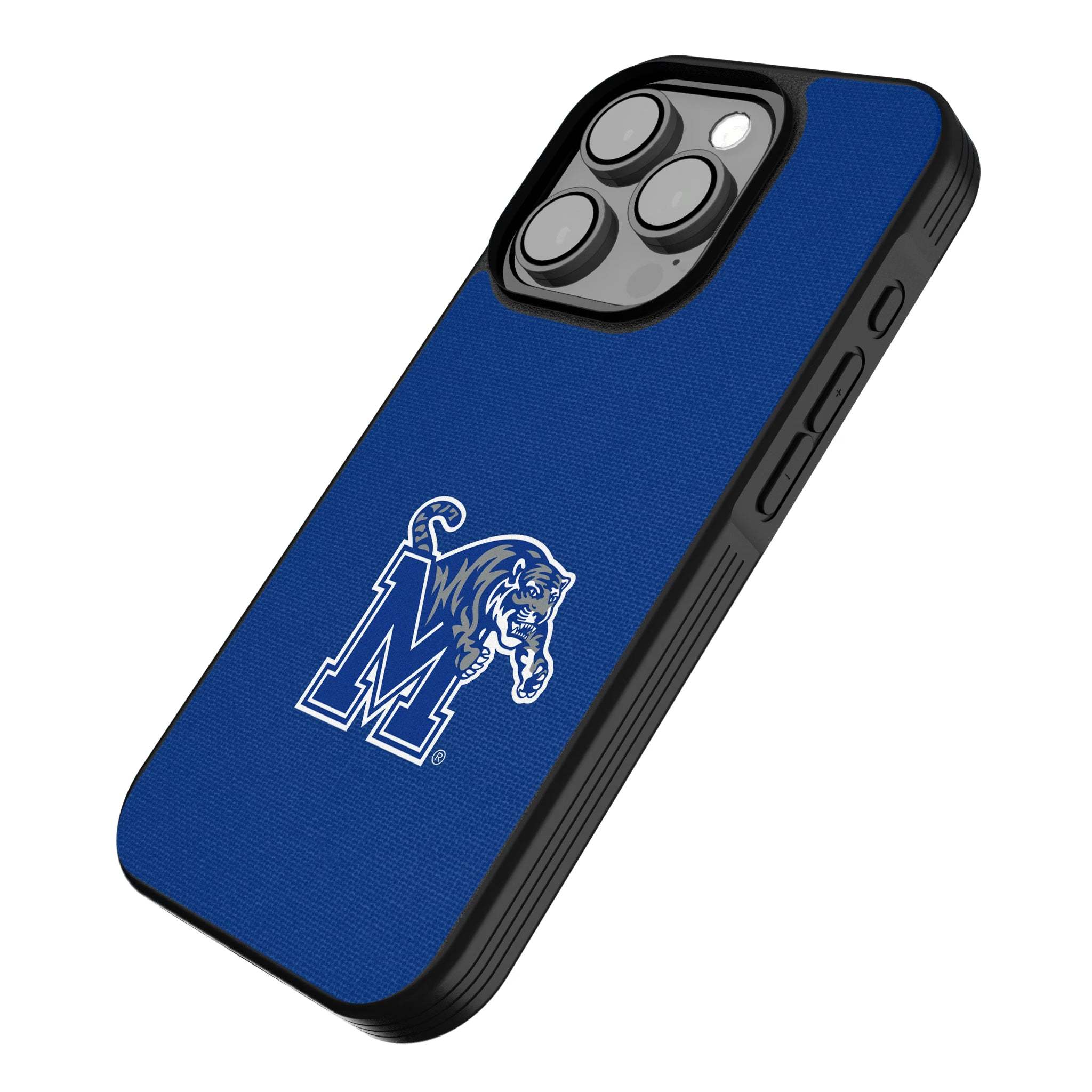 University of Memphis Tigers Solid iPhone Bump Phone Case for Apple iPhone - Isometric View
