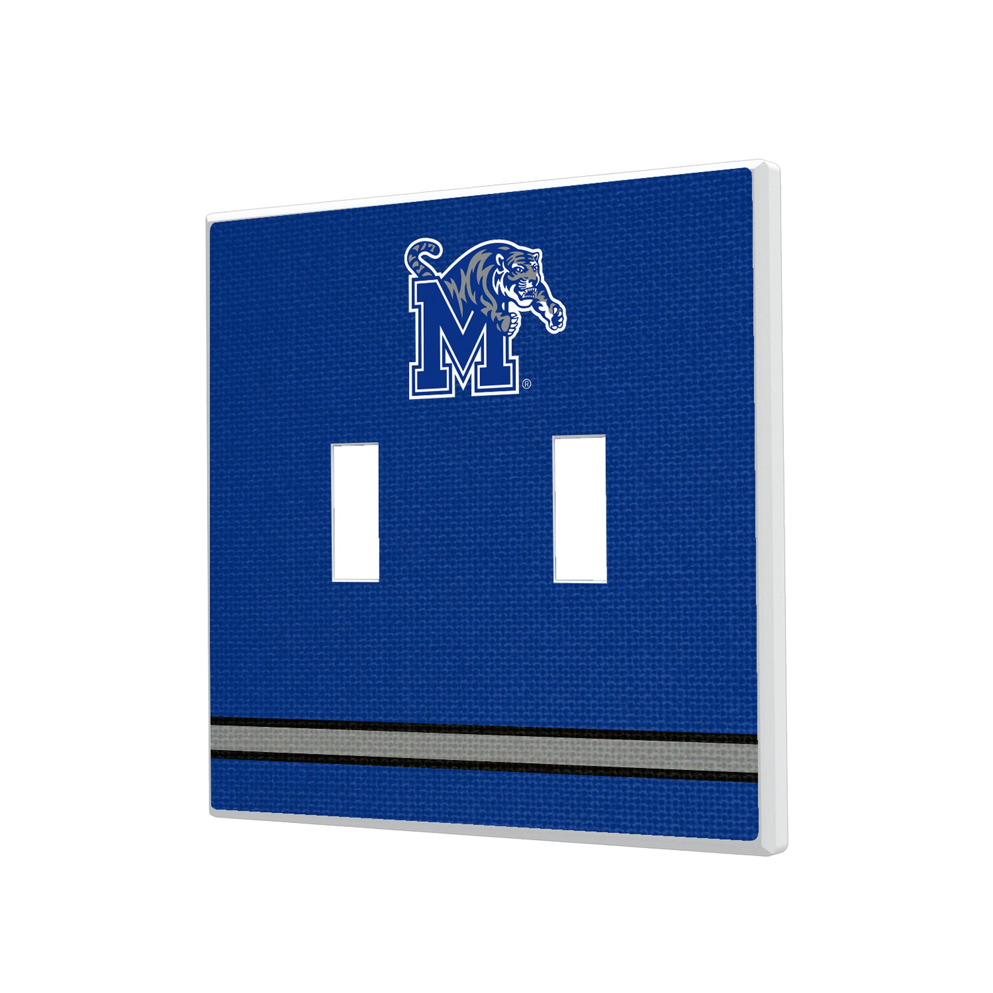 University of Memphis Tigers Stripe Hidden-Screw Light Switch Plate#Style_Double Toggle