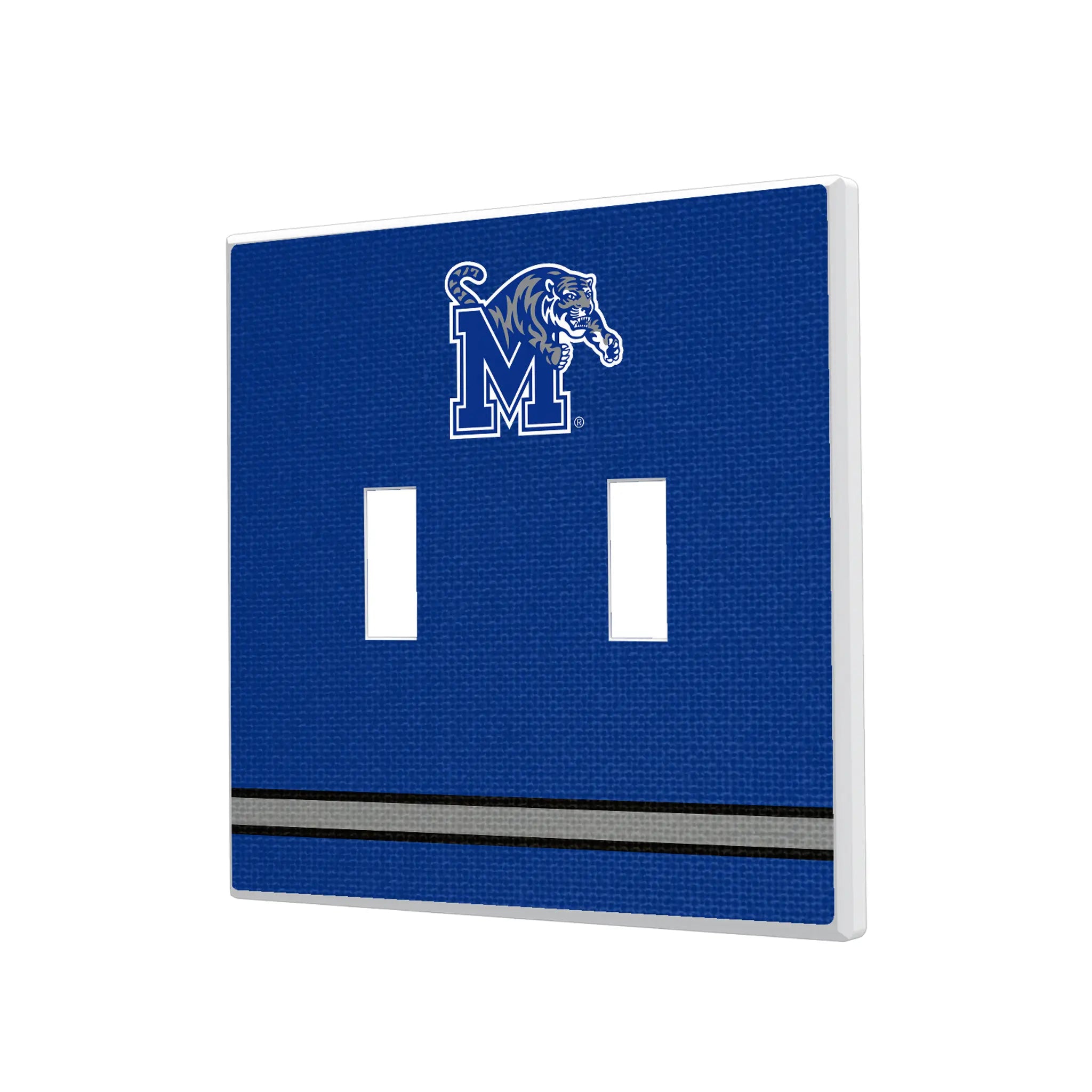 University of Memphis Tigers Stripe Hidden-Screw Light Switch Plate#Style_Double Toggle