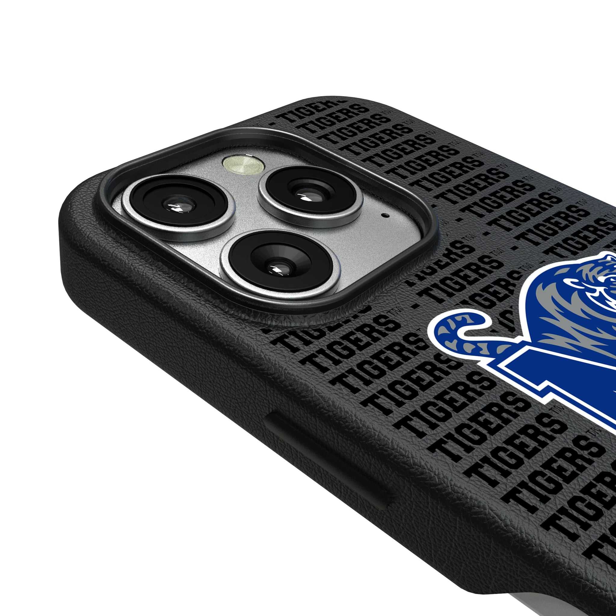 University of Memphis Tigers Text Backdrop iPhone MagSafe Compatible Phone Case for Apple iPhone - Detail