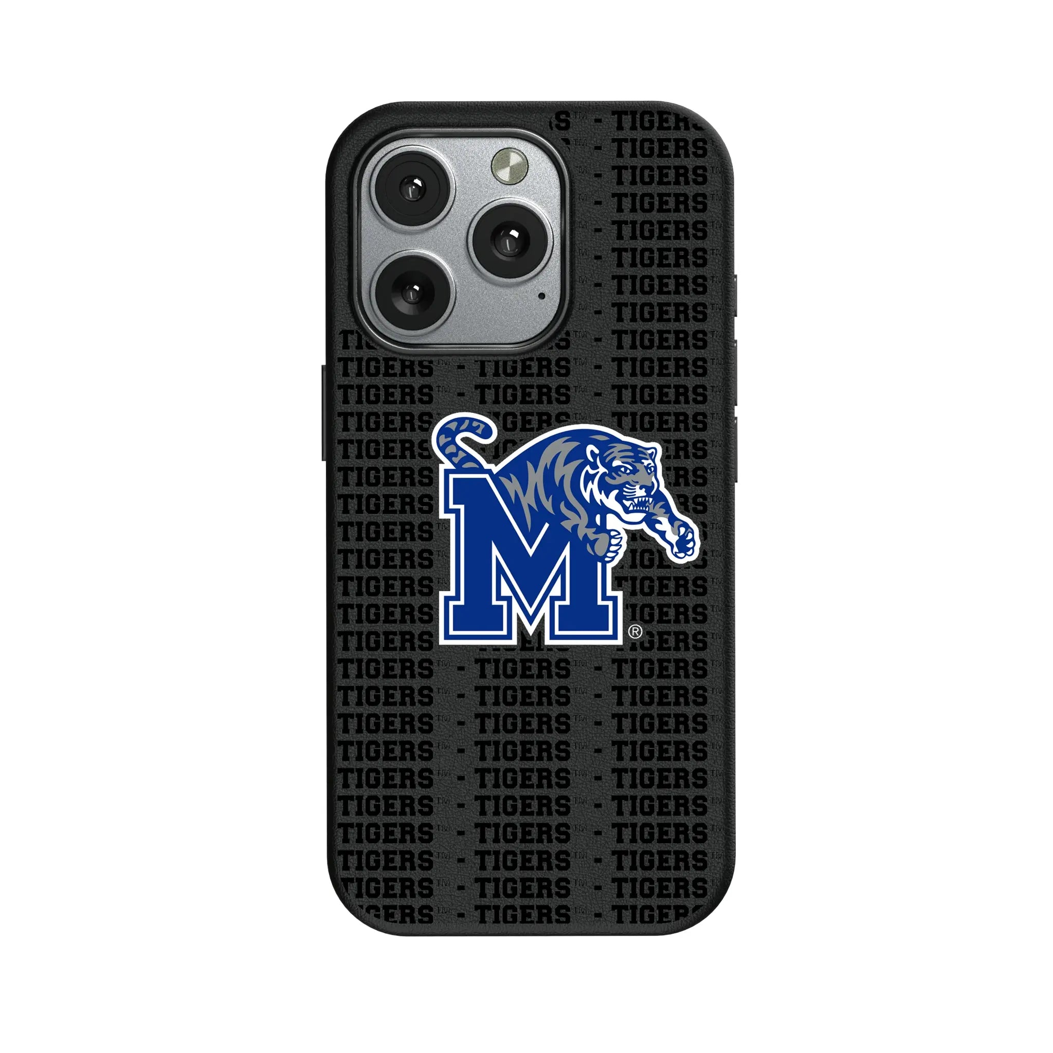 University of Memphis Tigers Text Backdrop iPhone MagSafe Compatible Phone Case for Apple iPhone