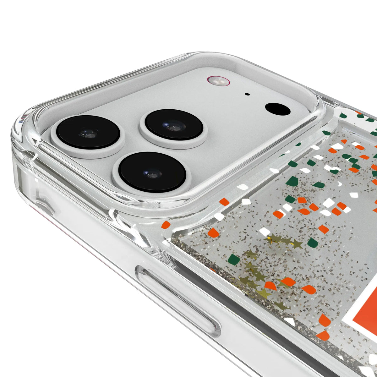 University of Miami Hurricanes Confetti iPhone Glitter Phone Case for Apple iPhone - Detail#Device_iPhone 18 Pro Max