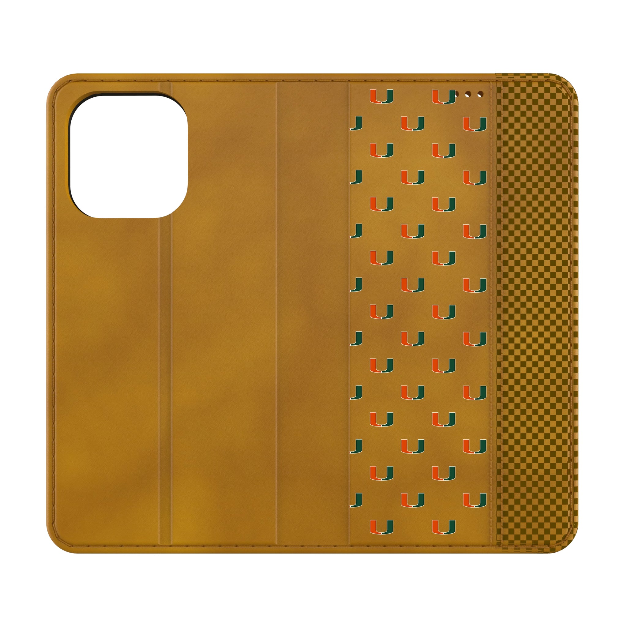 University of Miami Hurricanes Fashion Pattern iPhone Folio Phone Case for Apple iPhone