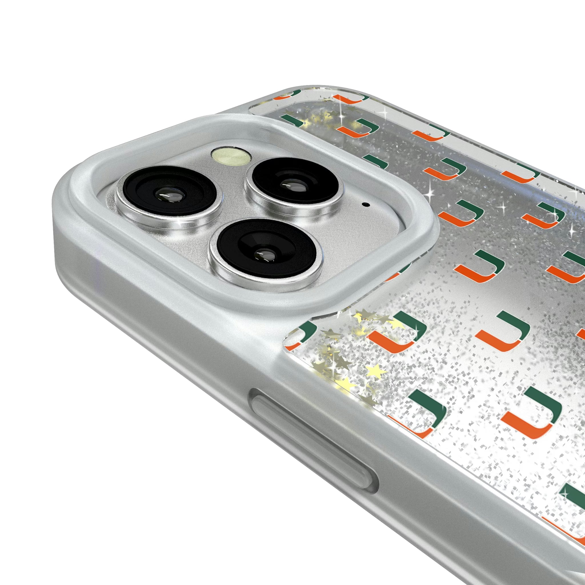 University of Miami Hurricanes Fashion Pattern iPhone Glitter Phone Case for Apple iPhone - Detail#Device_iPhone 16 Pro