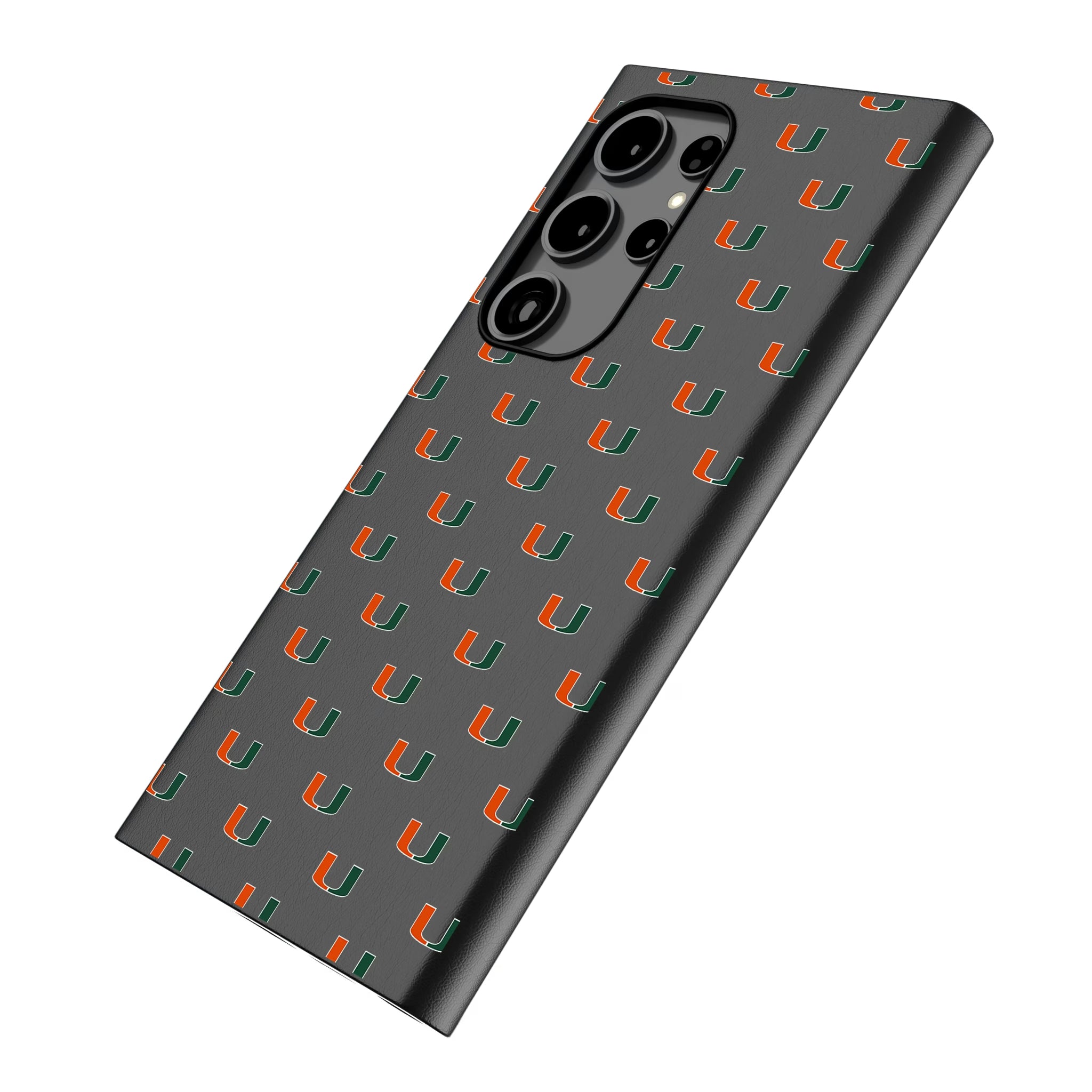 University of Miami Hurricanes Fashion Pattern Galaxy MagSafe Compatible Phone Case for Samsung Galaxy - Isometric View