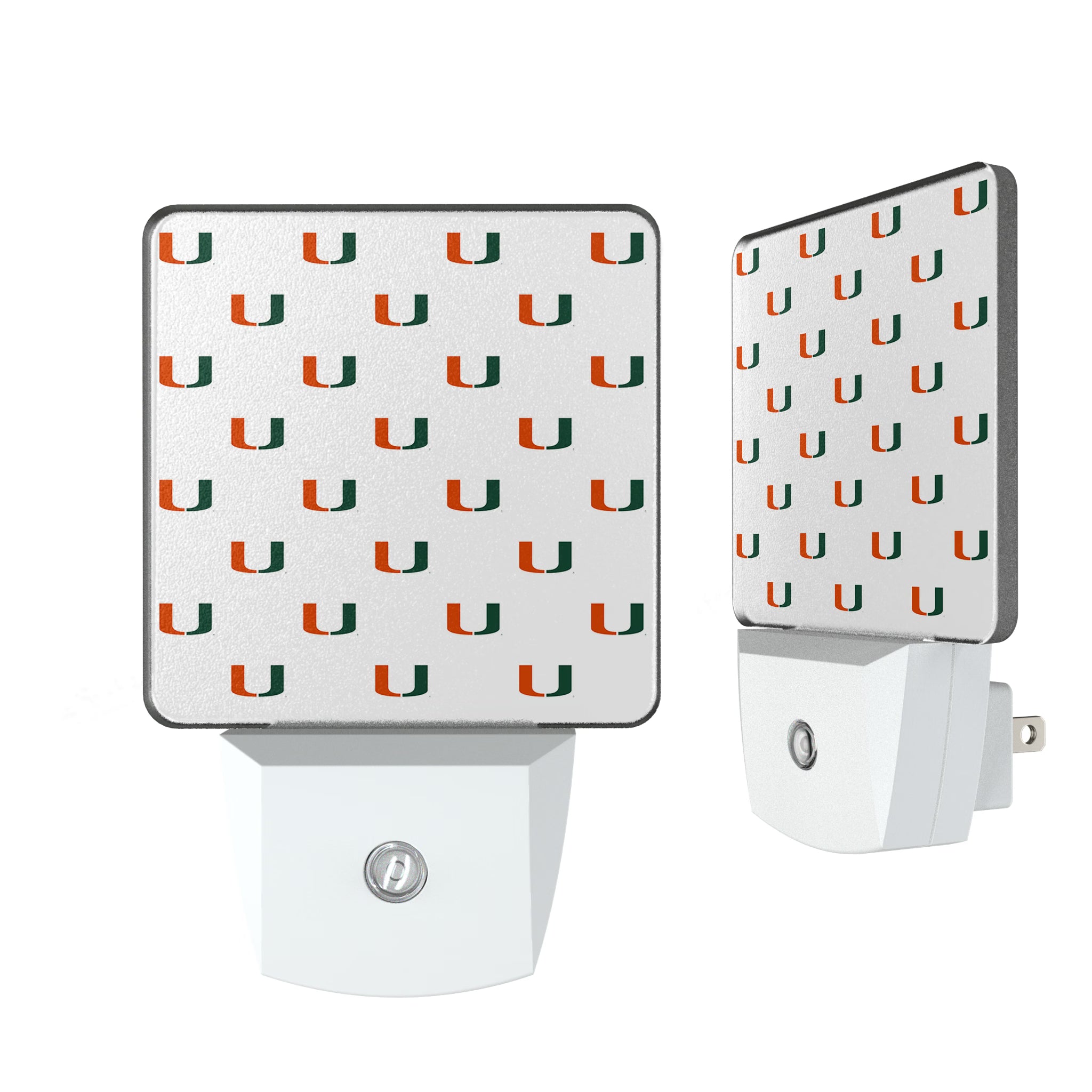 University of Miami Hurricanes Fashion Pattern Night Light 2-Pack