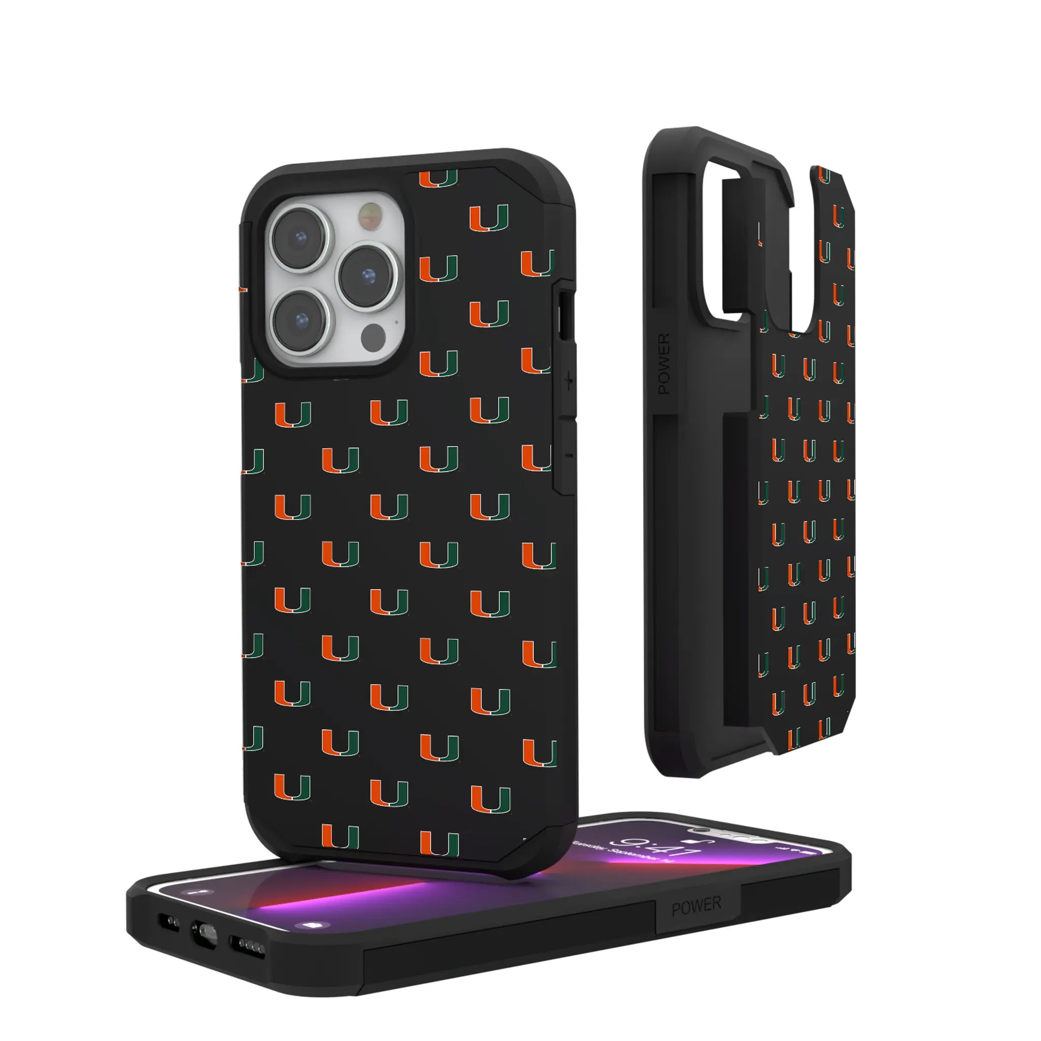 University of Miami Hurricanes Fashion Pattern iPhone Rugged Phone Case for Apple iPhone