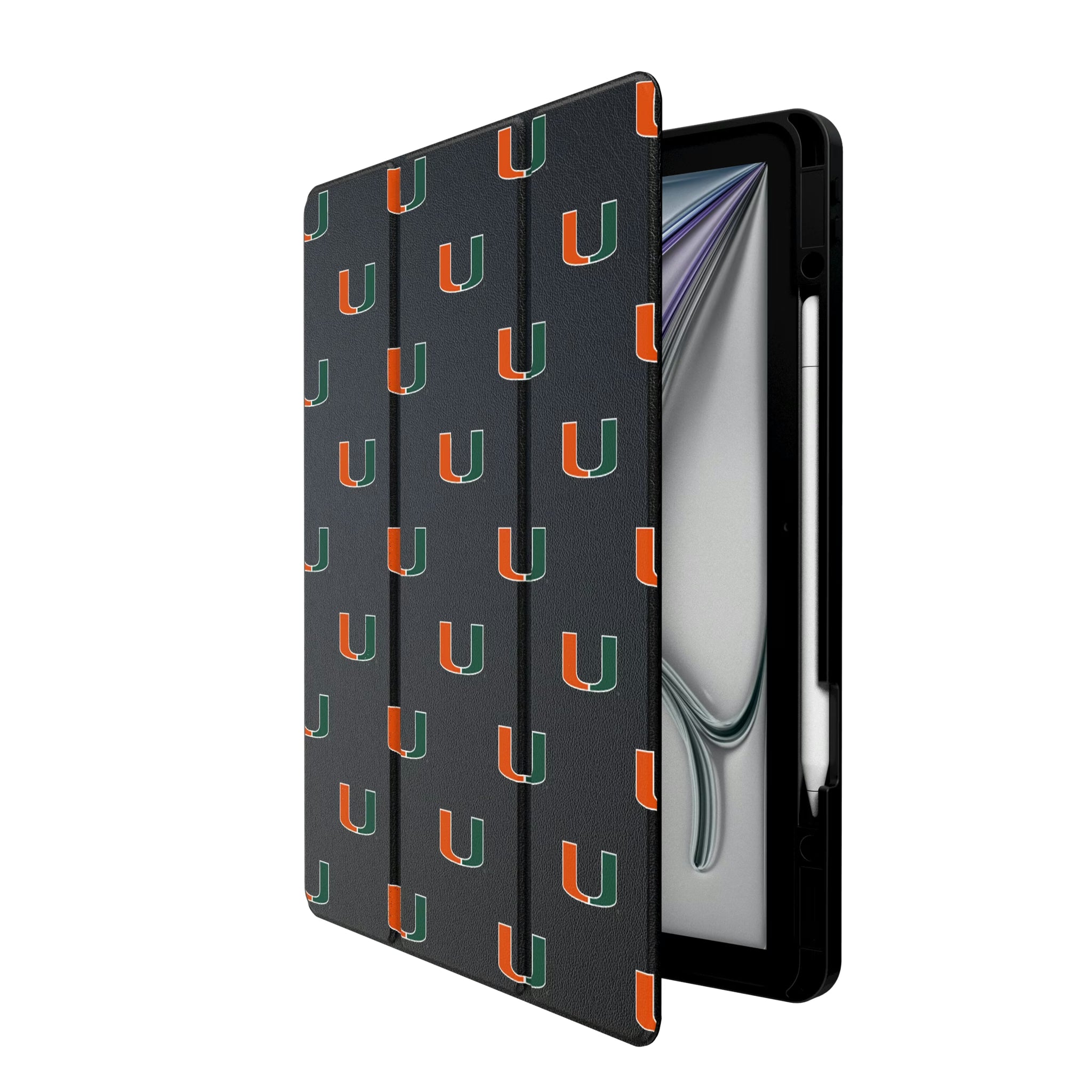 University of Miami Hurricanes Fashion Pattern iPad Tablet Case for Apple iPad