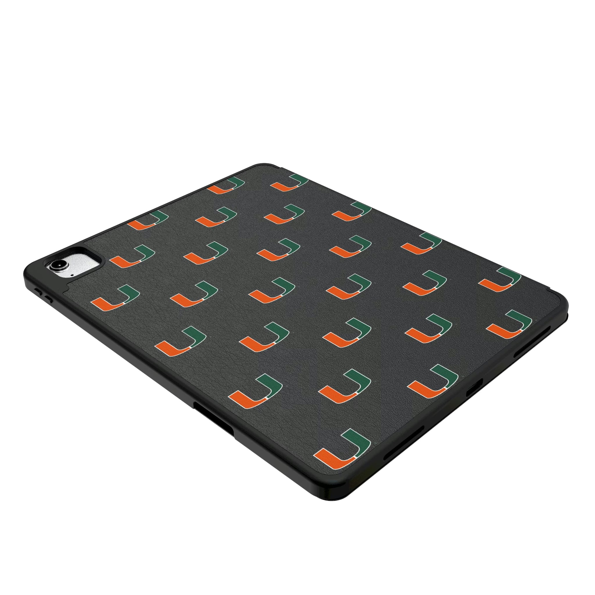 University of Miami Hurricanes Fashion Pattern iPad Tablet Case for Apple iPad - Isometric View