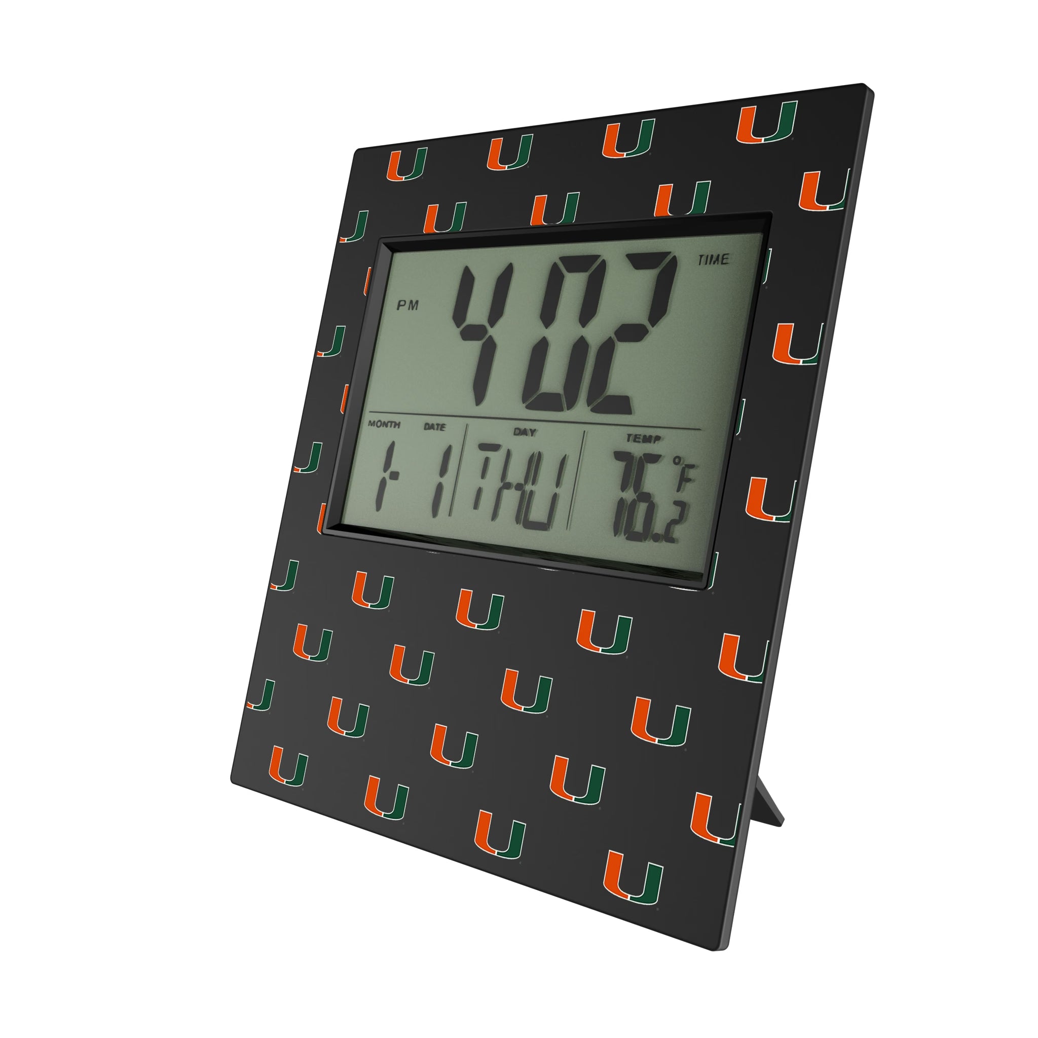 University of Miami Hurricanes Fashion Pattern Wall Clock