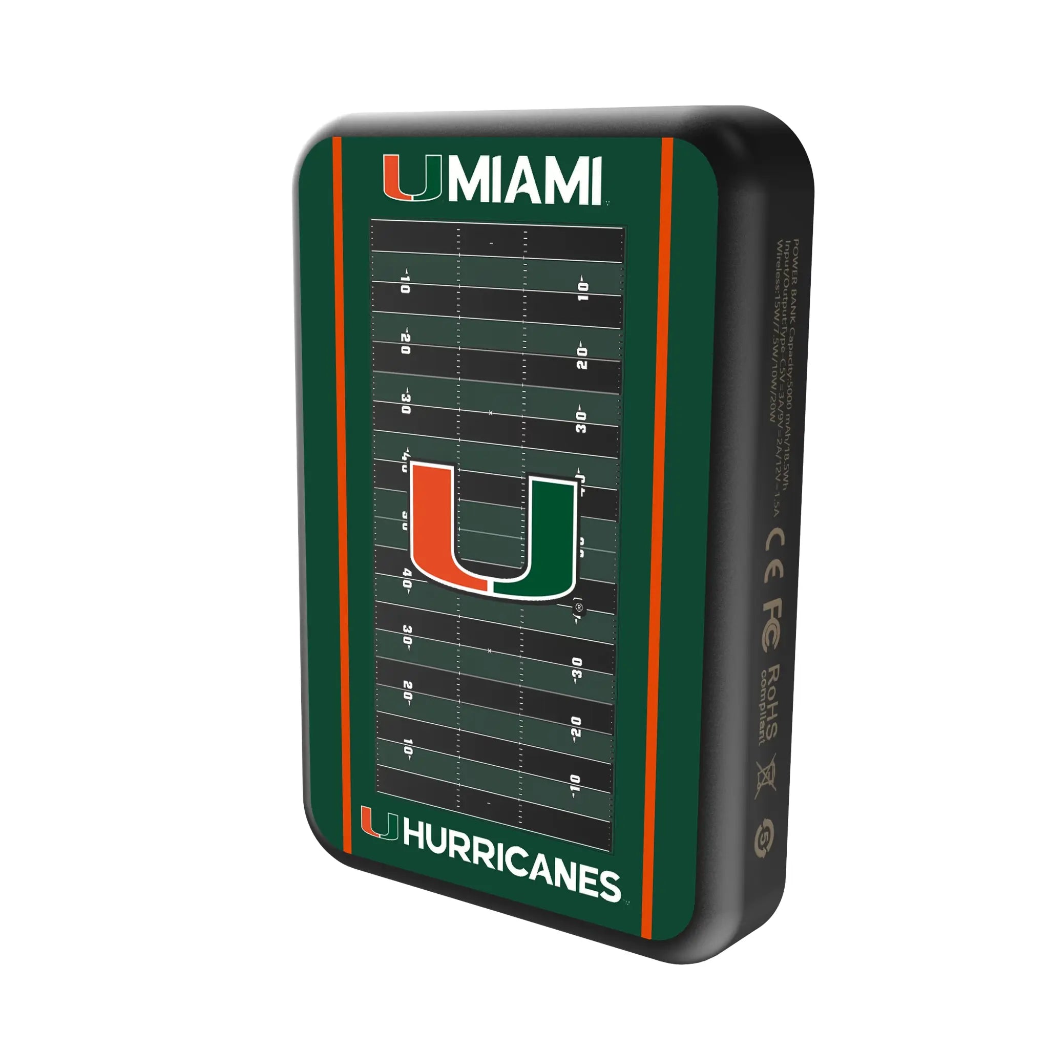 University of Miami Hurricanes Field Wireless Mag Power Bank