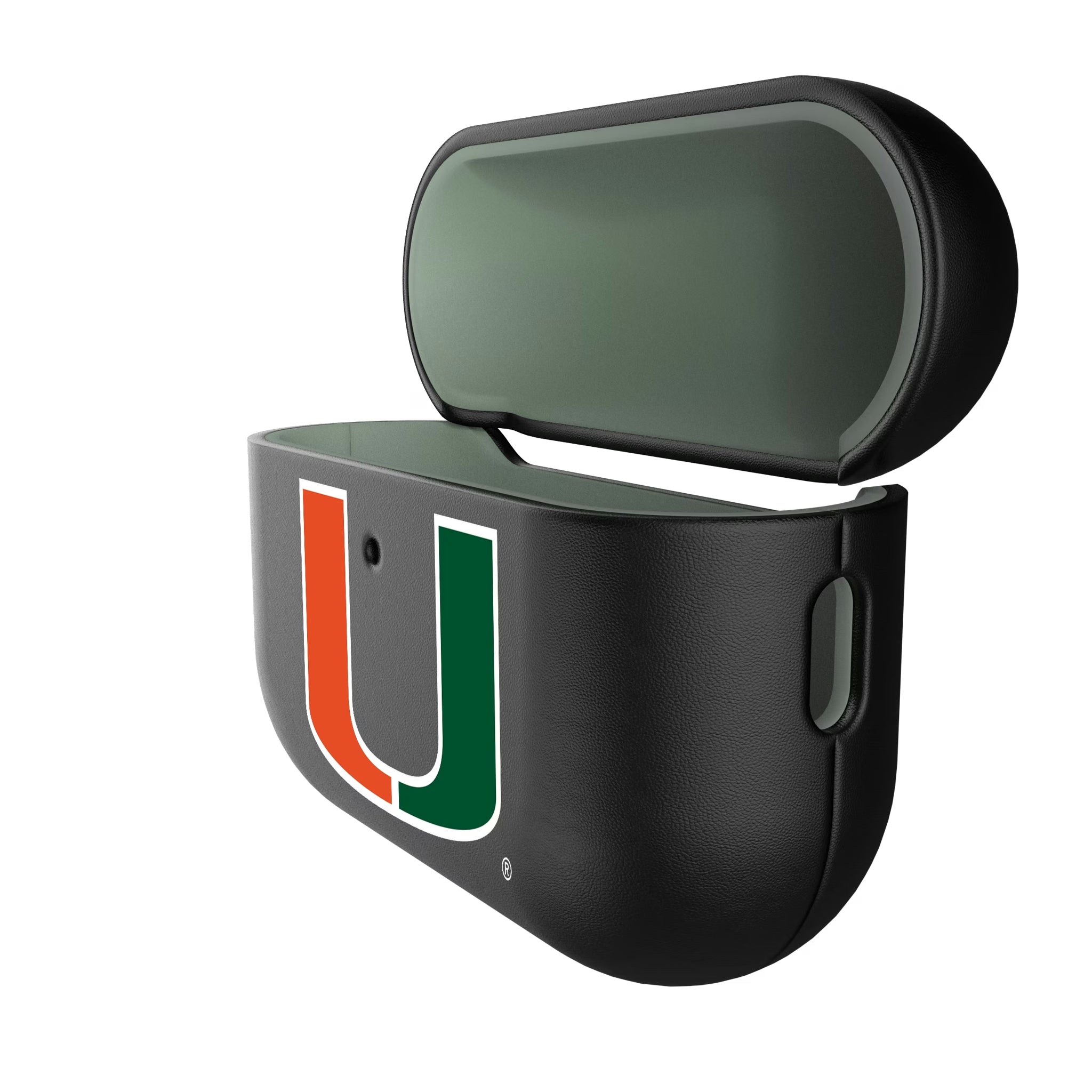 University of Miami Hurricanes Insignia AirPods AirPod Case Cover - Isometric View#Device_AirPods Pro 3
