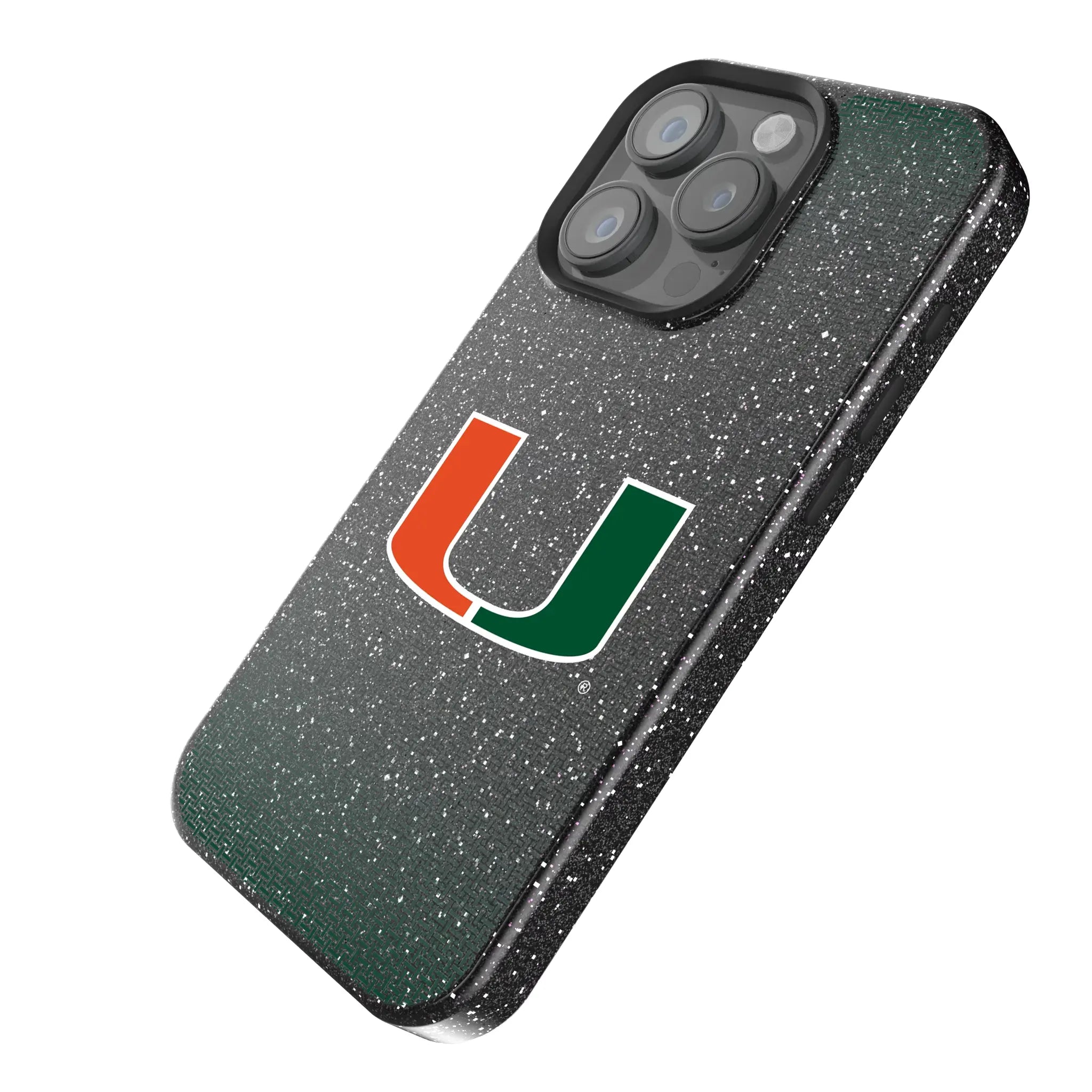 University of Miami Hurricanes Linen iPhone Bling Phone Case for Apple iPhone - Isometric View
