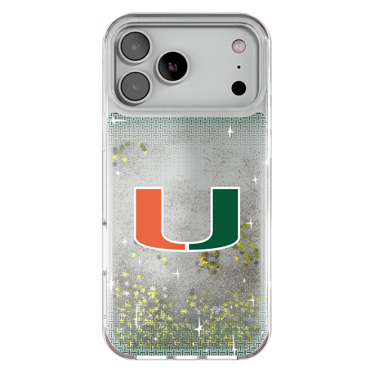University of Miami Hurricanes Linen Glitter Phone Case for Apple iPhone