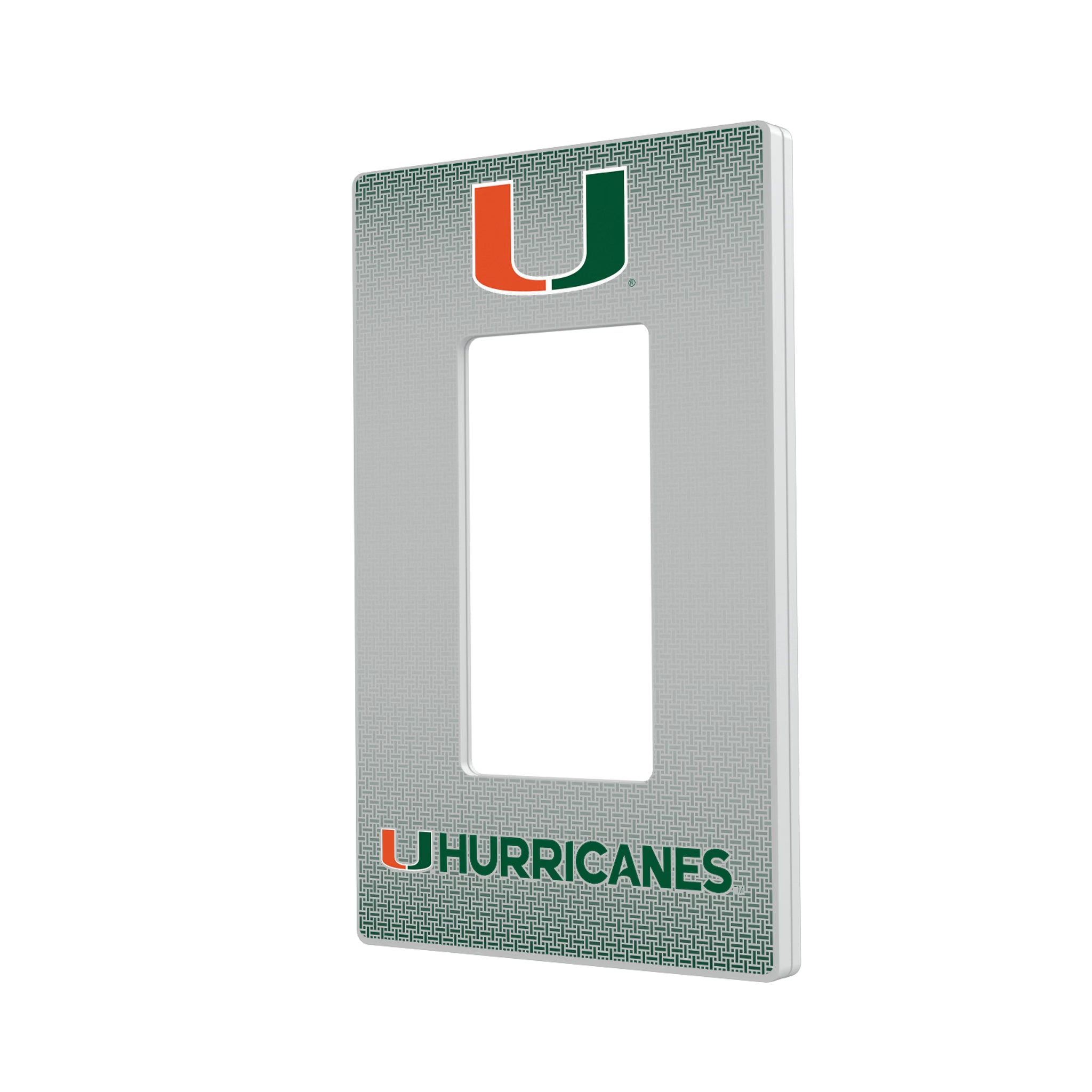 University of Miami Hurricanes Linen Hidden-Screw Light Switch Plate#Style_Single Rocker