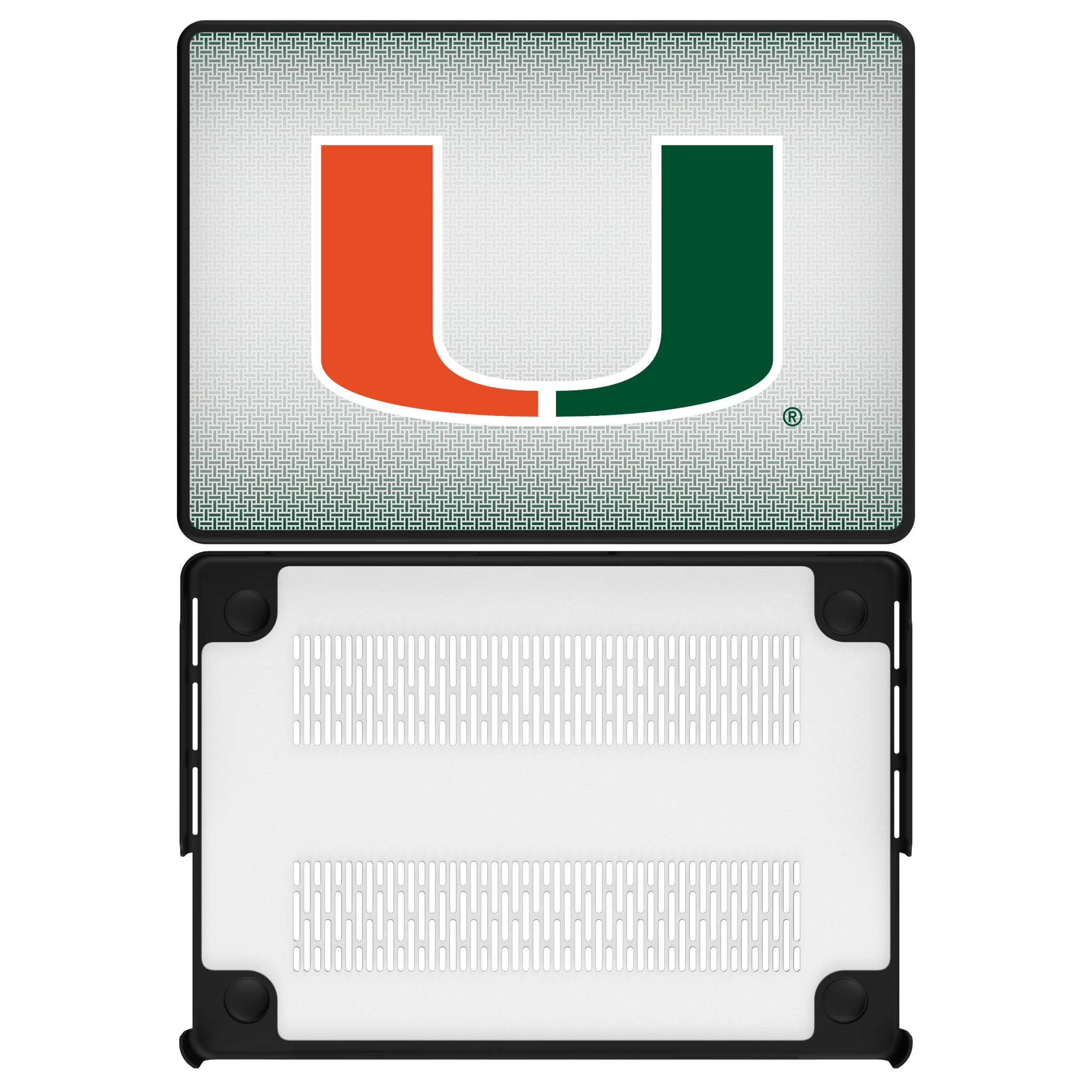 University of Miami Hurricanes Linen MacBook Laptop Case for Apple MacBook#Device_MacBook Pro (14-inch, 2021) / MacBook Pro (14-inch, 2023) / MacBook Pro (14-inch, 2024)