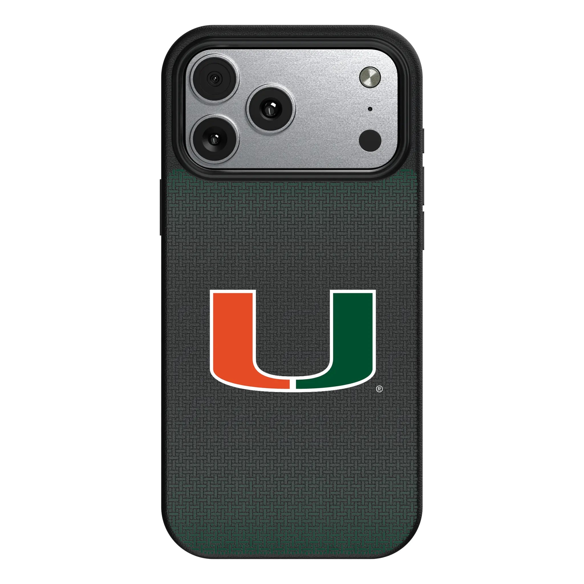 University of Miami Hurricanes Linen iPhone MagSafe Compatible Phone Case for Apple iPhone#Device_iPhone 17 Pro Max