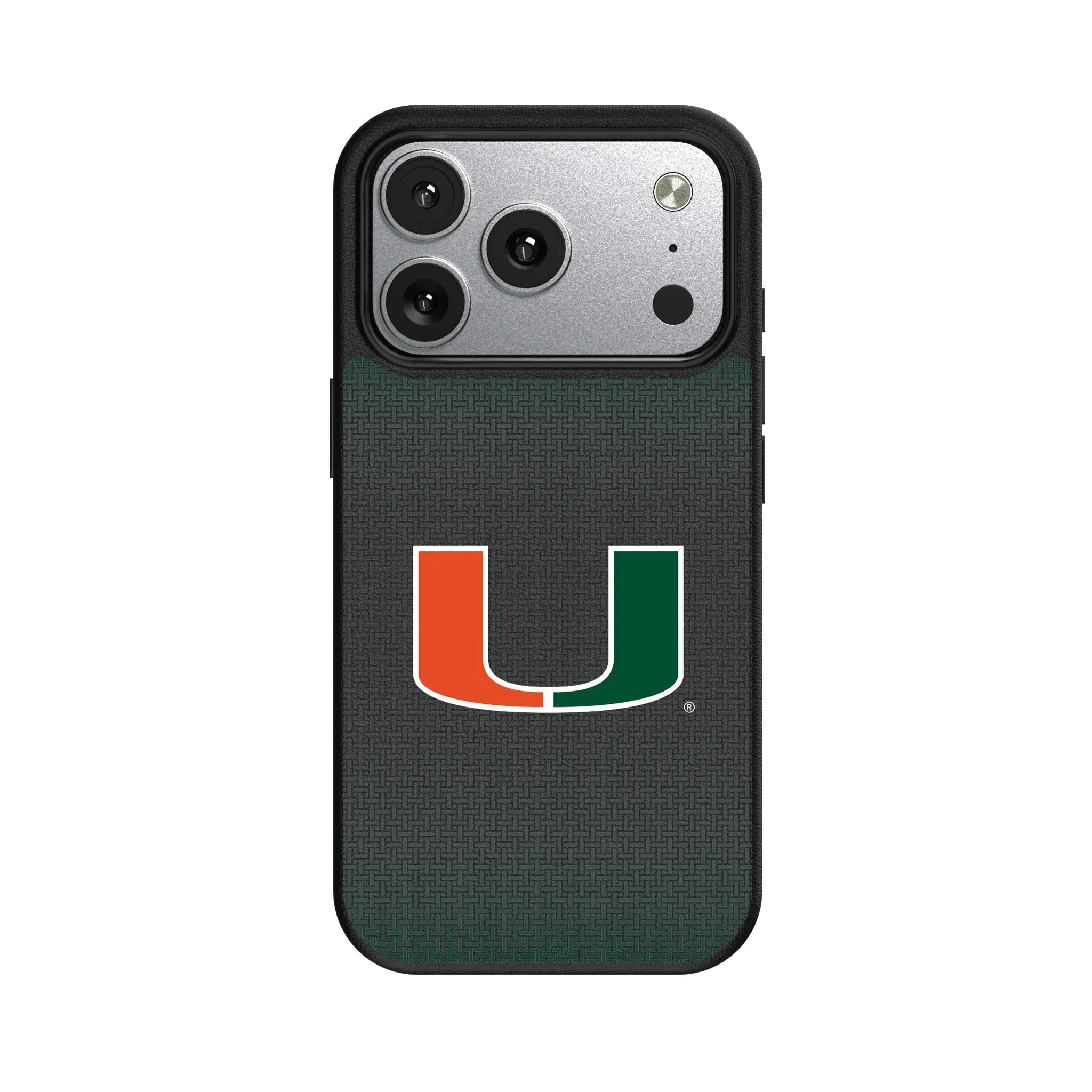 University of Miami Hurricanes Linen iPhone MagSafe Compatible Phone Case for Apple iPhone#Device_iPhone 17 Pro