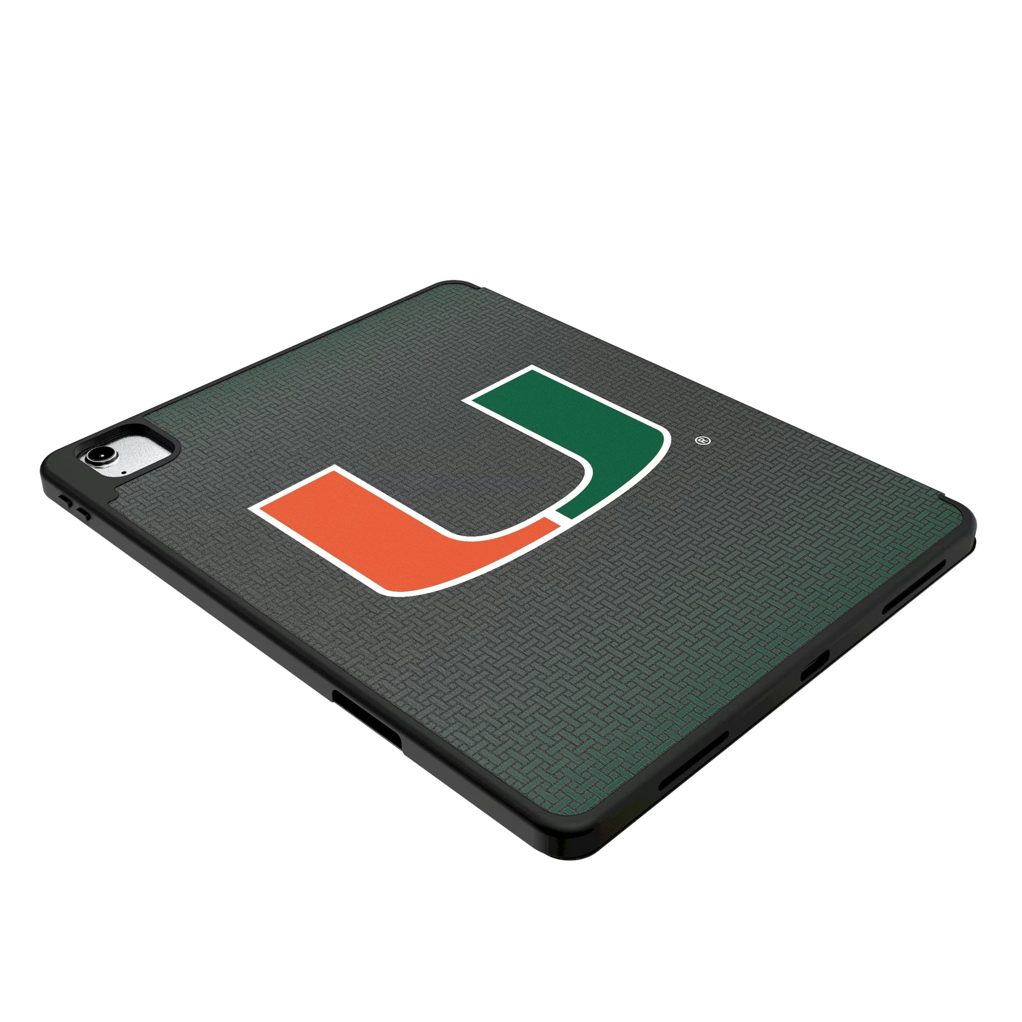 University of Miami Hurricanes Linen iPad Tablet Case for Apple iPad - Isometric View