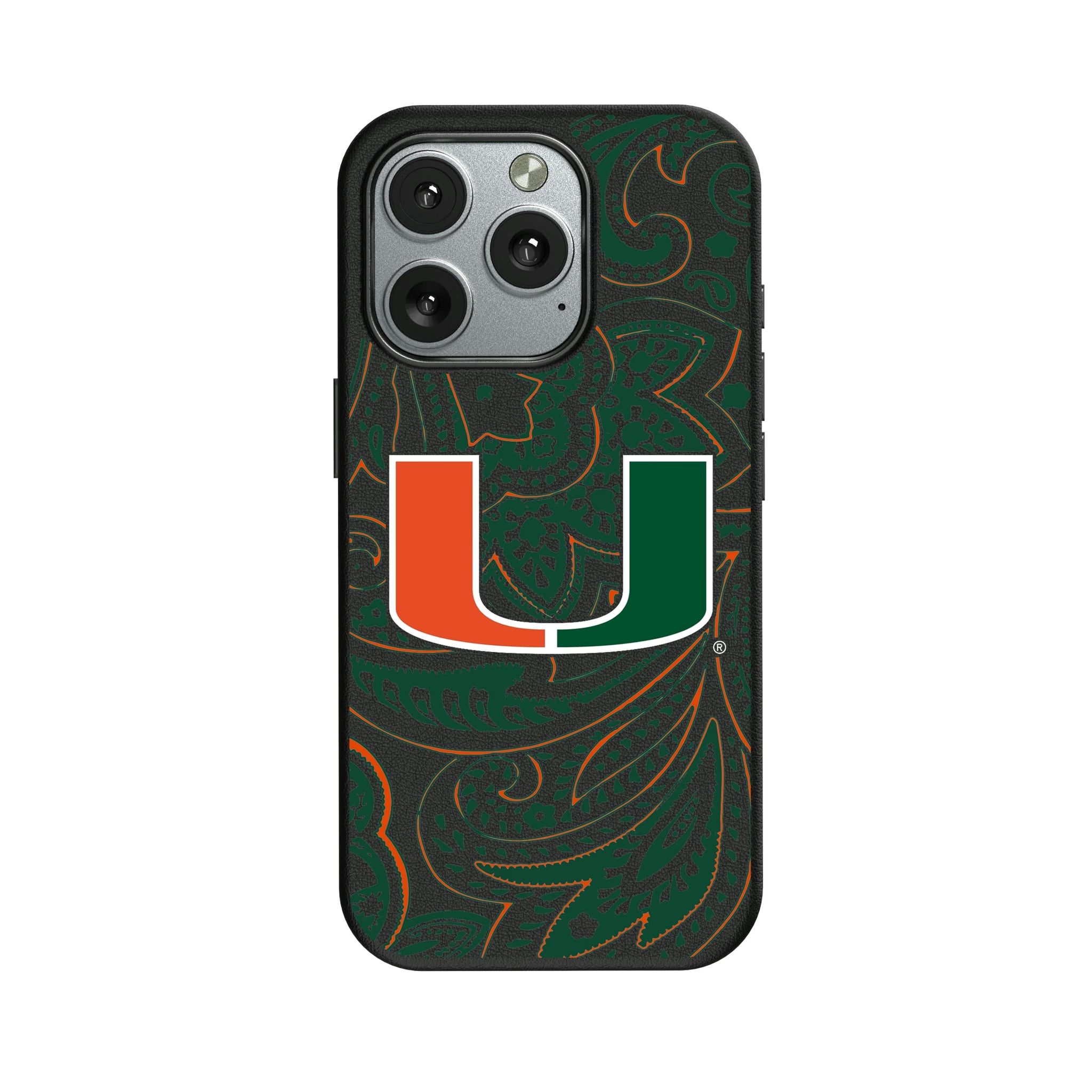 University of Miami Hurricanes Paisley iPhone MagSafe Compatible Phone Case for Apple iPhone