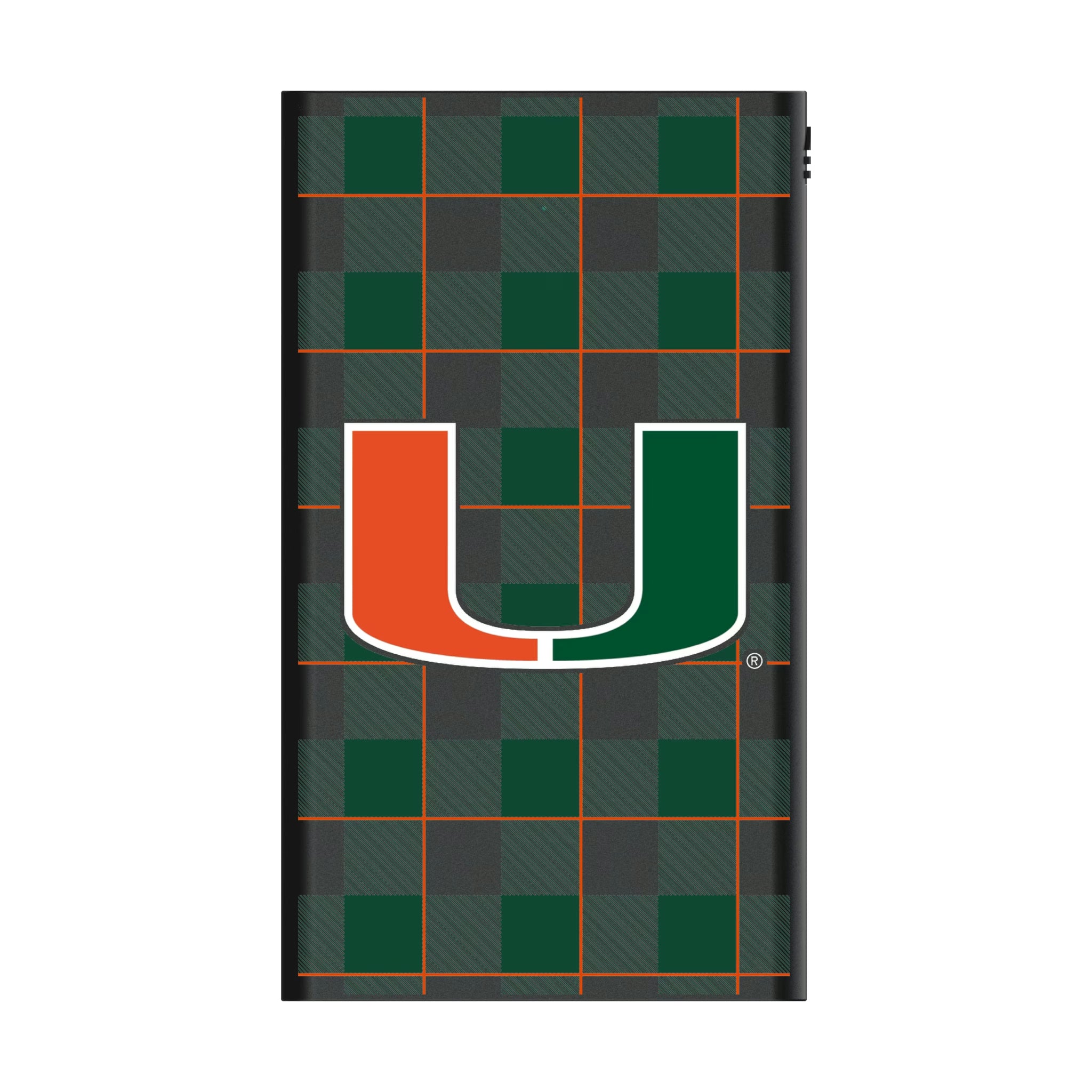 University of Miami Hurricanes Plaid 5000mAh Flat Powerbank