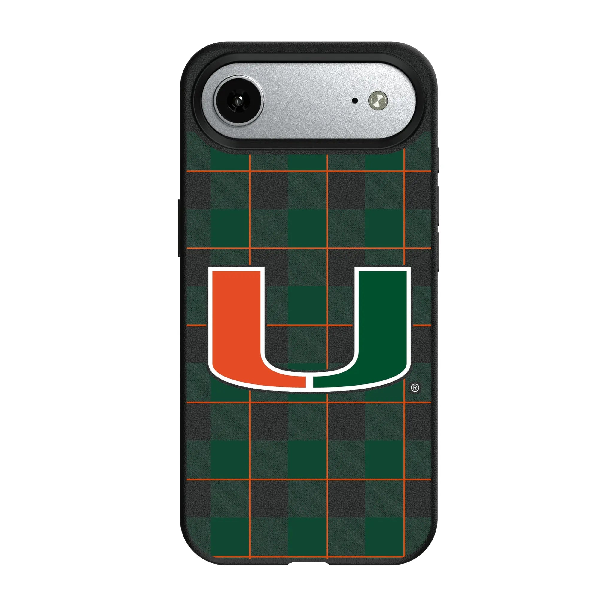 University of Miami Hurricanes Plaid iPhone MagSafe Compatible Phone Case for Apple iPhone#Device_iPhone Air