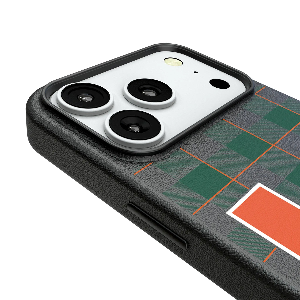 University of Miami Hurricanes Plaid iPhone MagSafe Compatible Phone Case for Apple iPhone - Detail#Device_iPhone 18 Pro