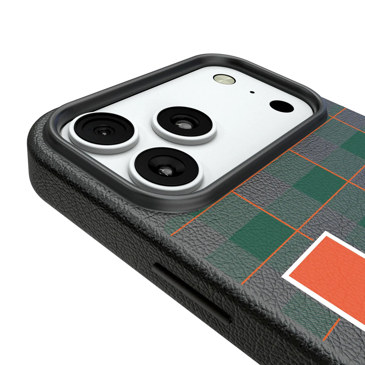 University of Miami Hurricanes Plaid iPhone MagSafe Compatible Phone Case for Apple iPhone - Detail#Device_iPhone 18 Pro Max
