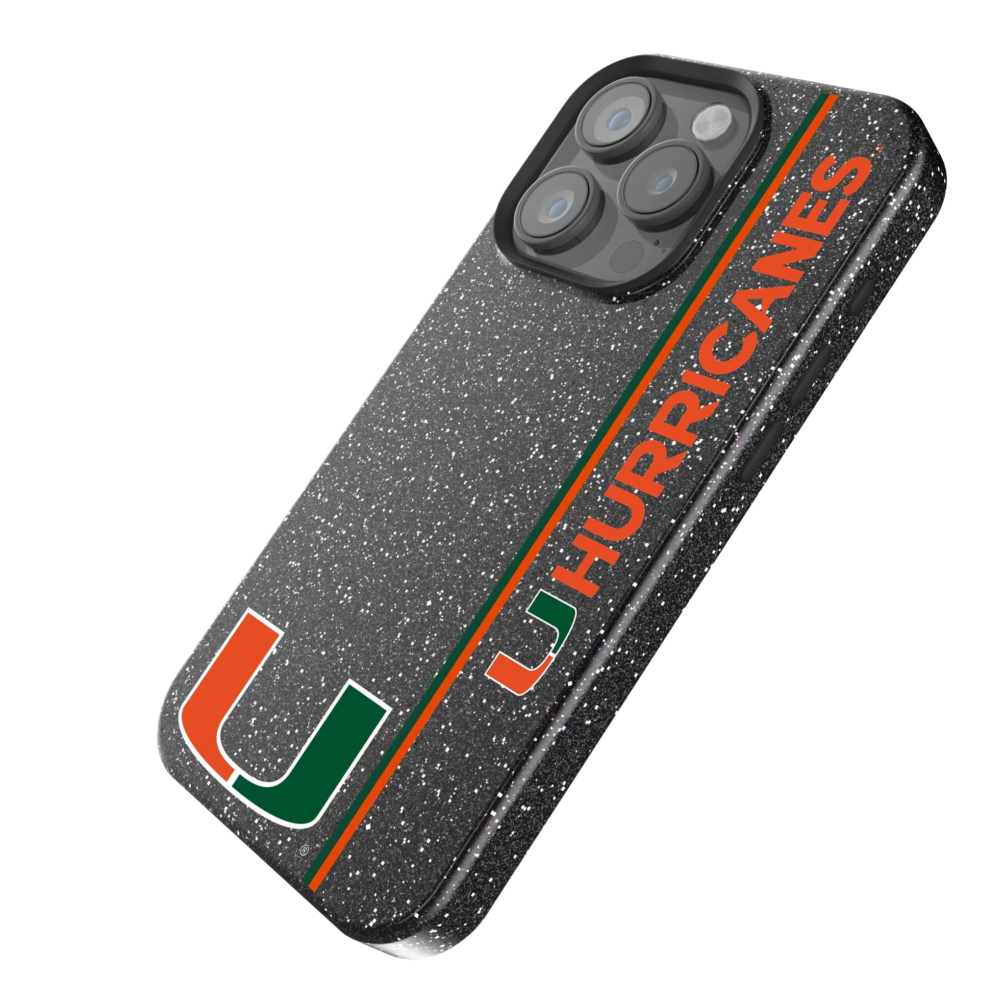 University of Miami Hurricanes Sidebar iPhone Bling Phone Case for Apple iPhone - Isometric View
