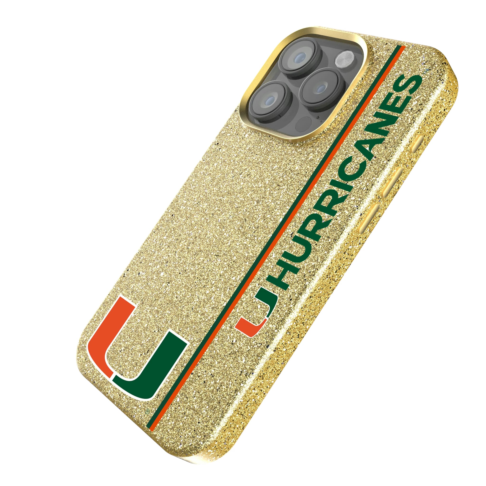University of Miami Hurricanes Sidebar iPhone Bling Phone Case for Apple iPhone - Isometric View