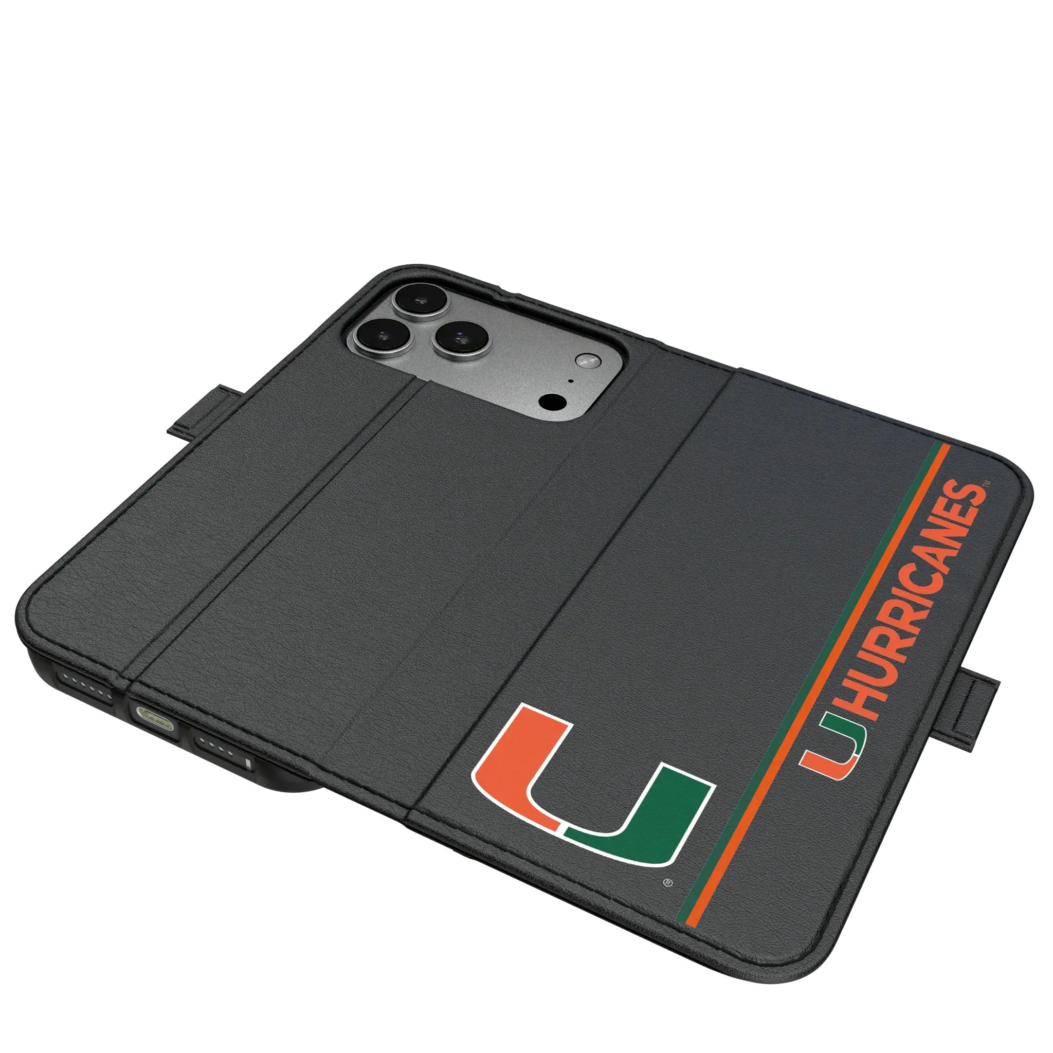 University of Miami Hurricanes Sidebar iPhone Folio Phone Case for Apple iPhone#Device_iPhone 17 Pro Max