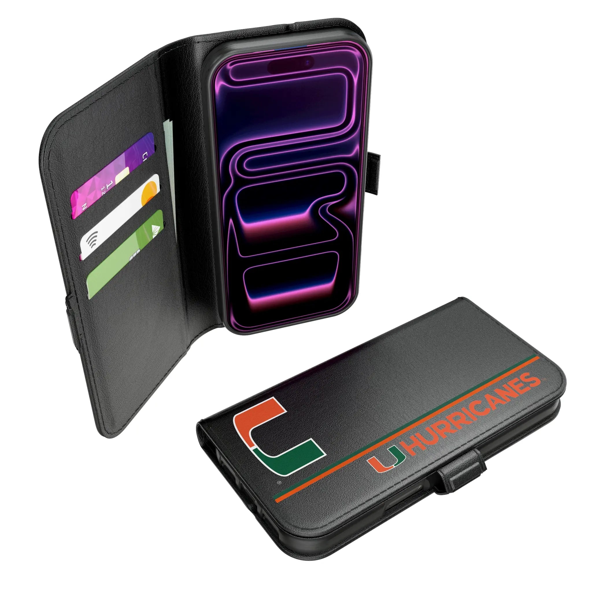 University of Miami Hurricanes Sidebar iPhone Folio Phone Case for Apple iPhone#Device_iPhone 17 Pro