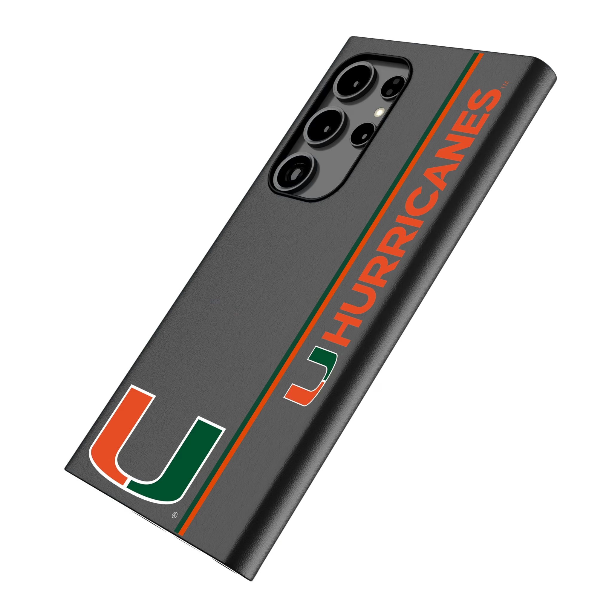 University of Miami Hurricanes Sidebar Galaxy MagSafe Compatible Phone Case for Samsung Galaxy - Isometric View