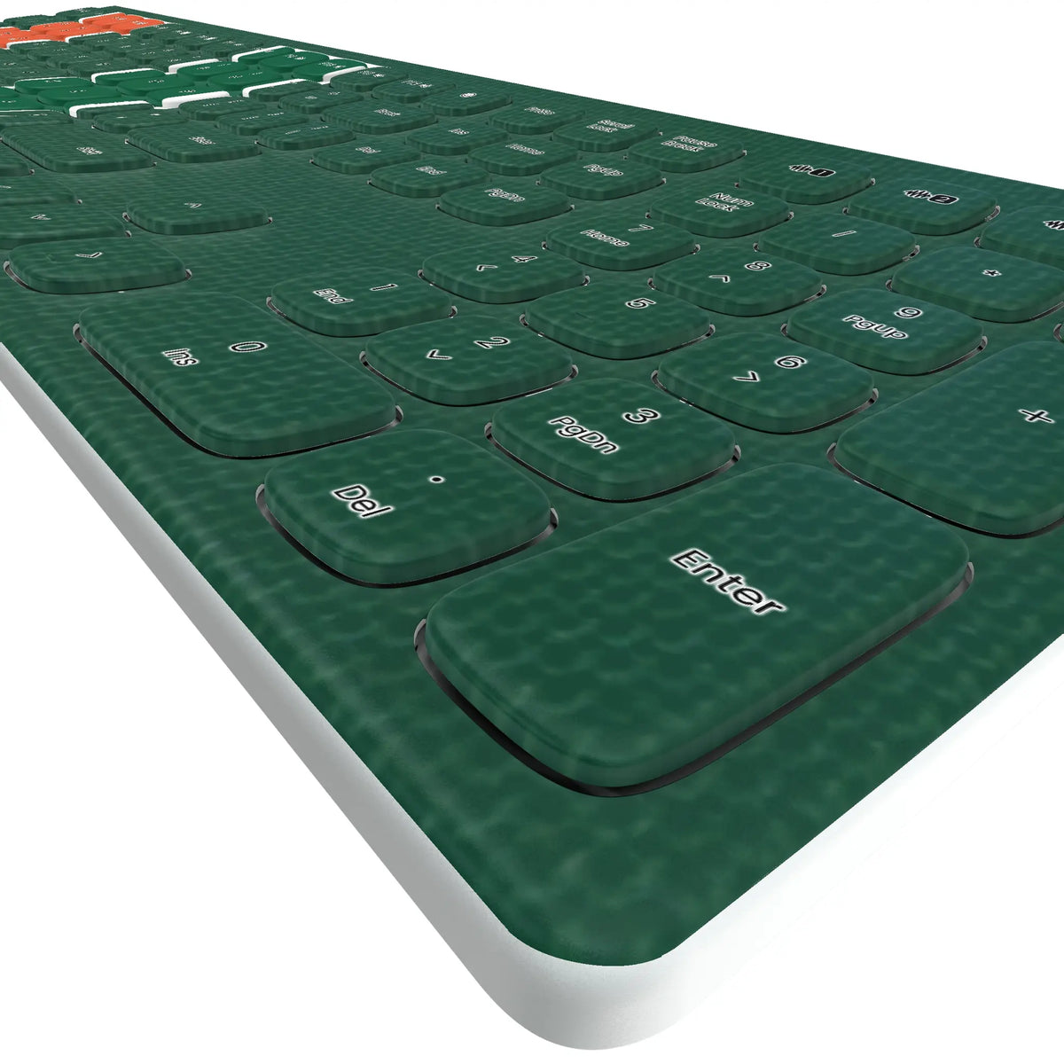 University of Miami Hurricanes Solid KKB605 Curved Wireless Keyboard - Detail