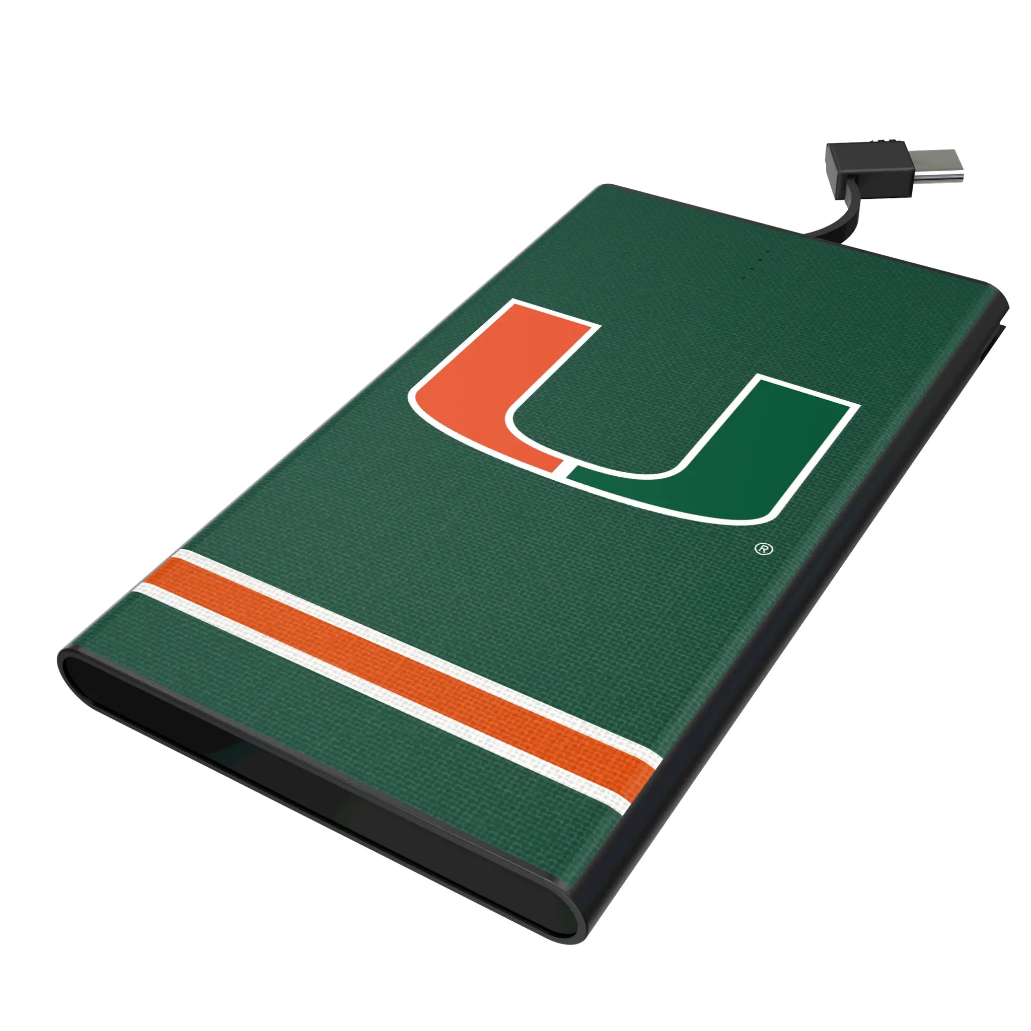 University of Miami Hurricanes Stripe 5000mAh Flat Power Bank