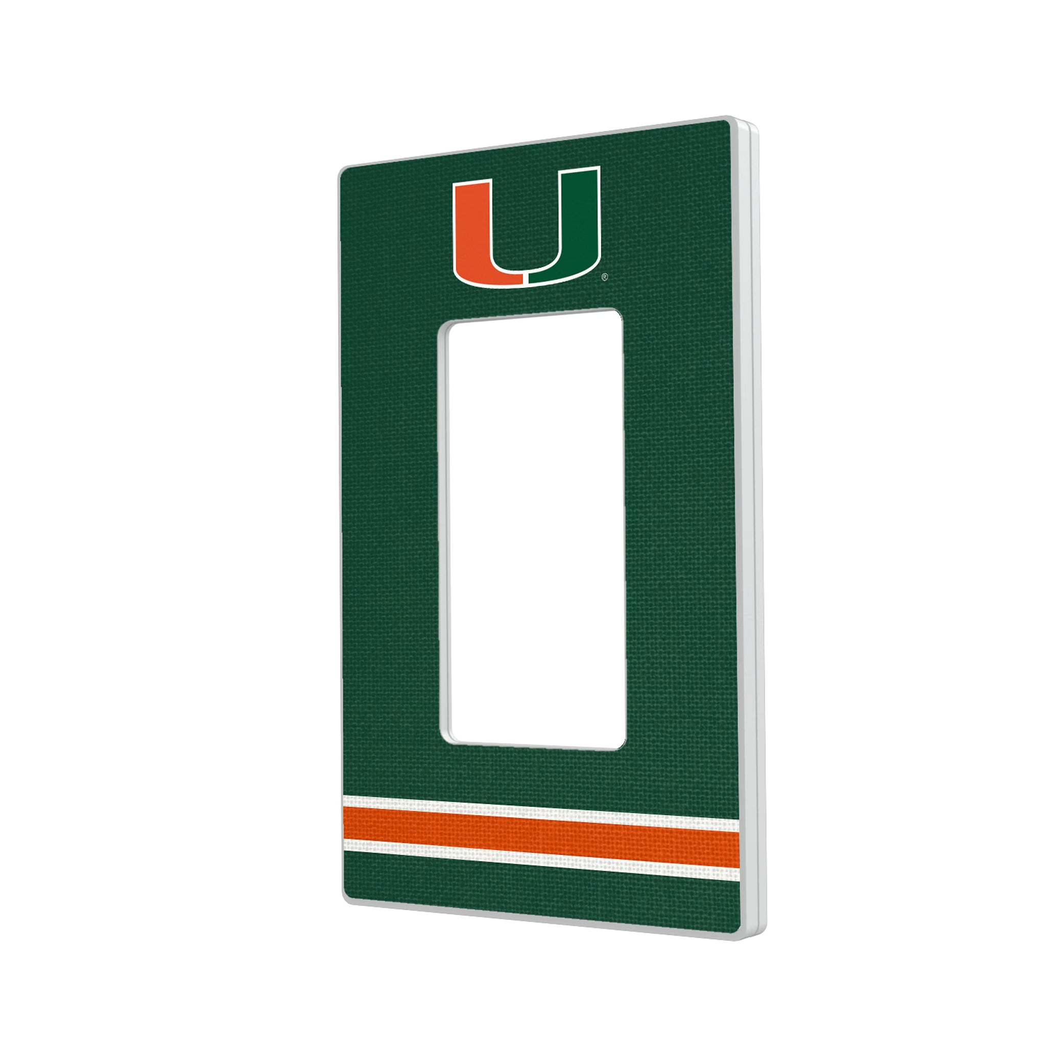 University of Miami Hurricanes Stripe Hidden-Screw Light Switch Plate#Style_Single Rocker
