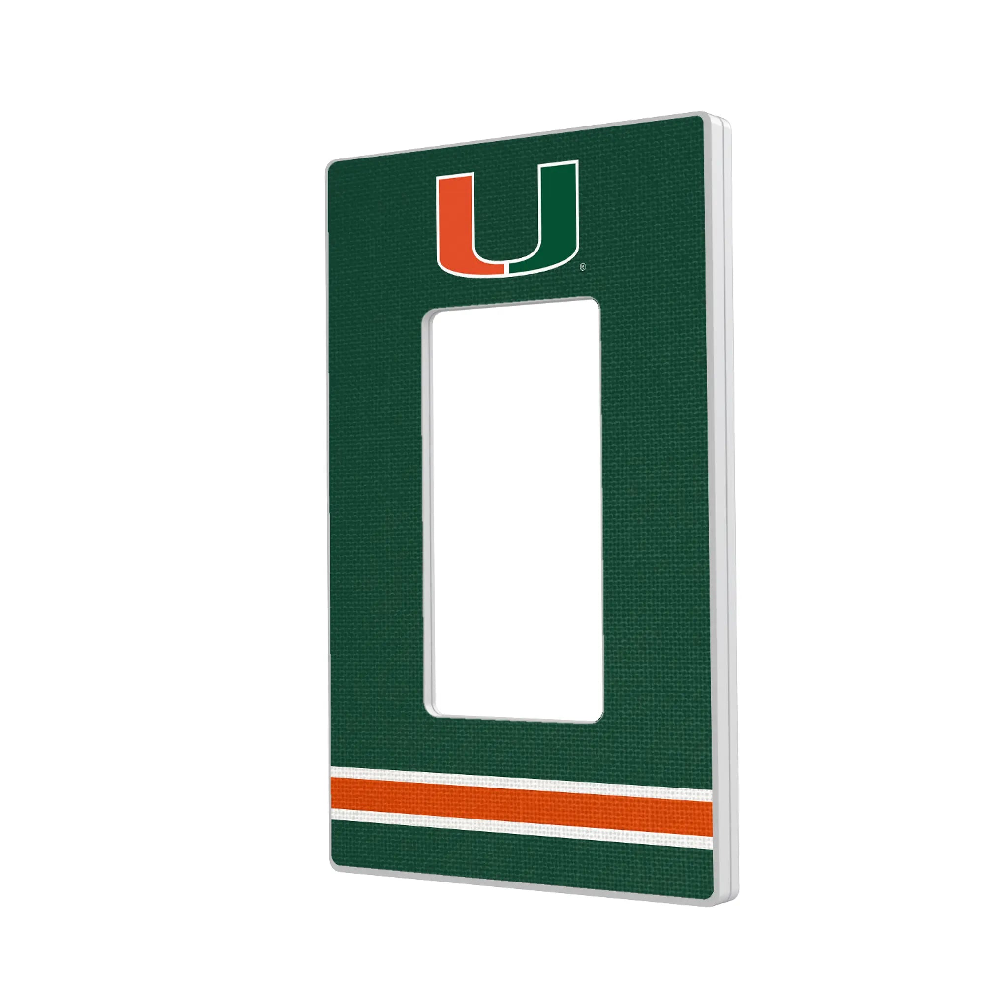 University of Miami Hurricanes Stripe Hidden-Screw Light Switch Plate#Style_Single Rocker